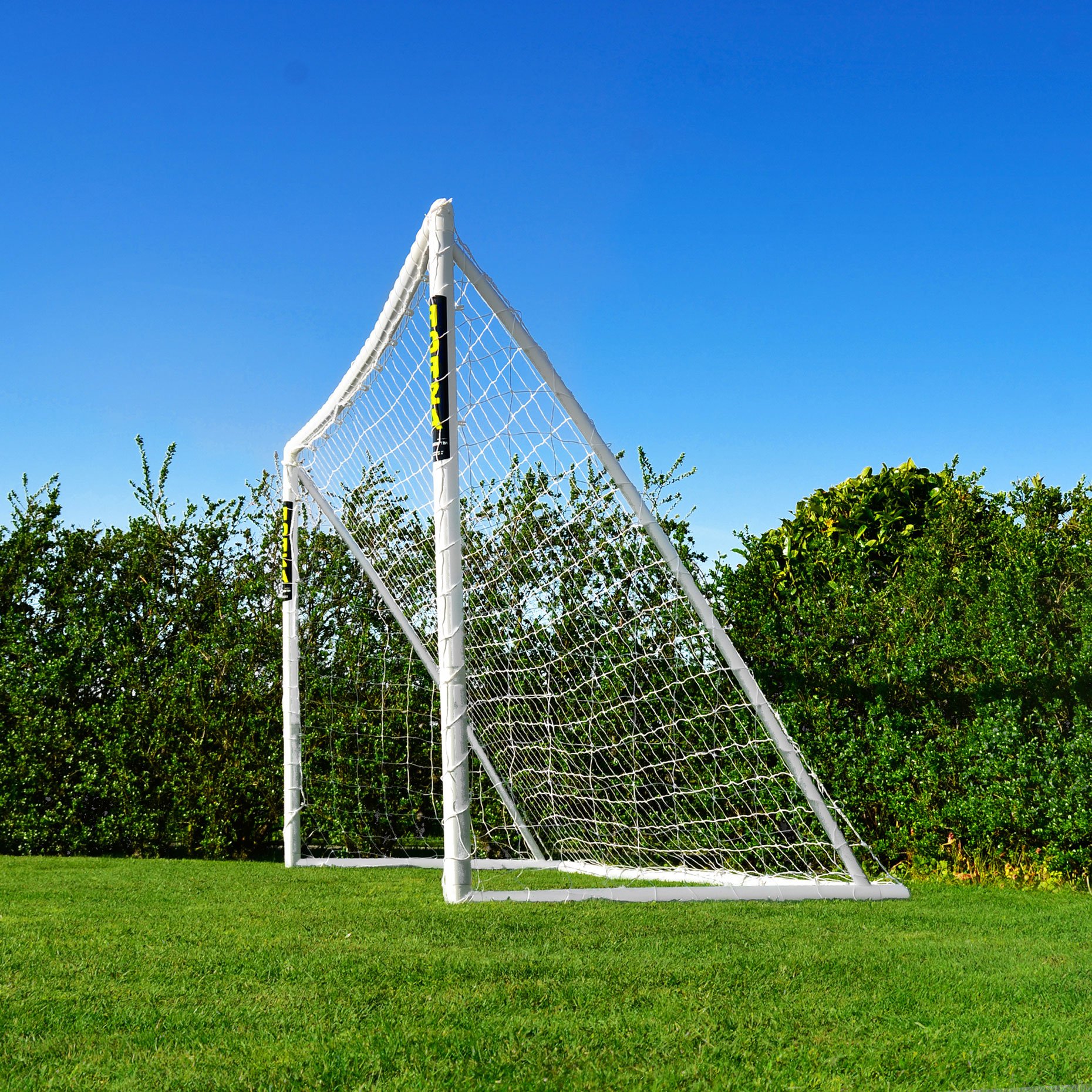 FORZA 8ft x 4ft Kids Soccer Goal - Durable All-Weather uPVC Soccer Net with Target Net, Garden Soccer Ball & Carry Bag - Perfect for Backyard, Park & Youth Soccer Practice