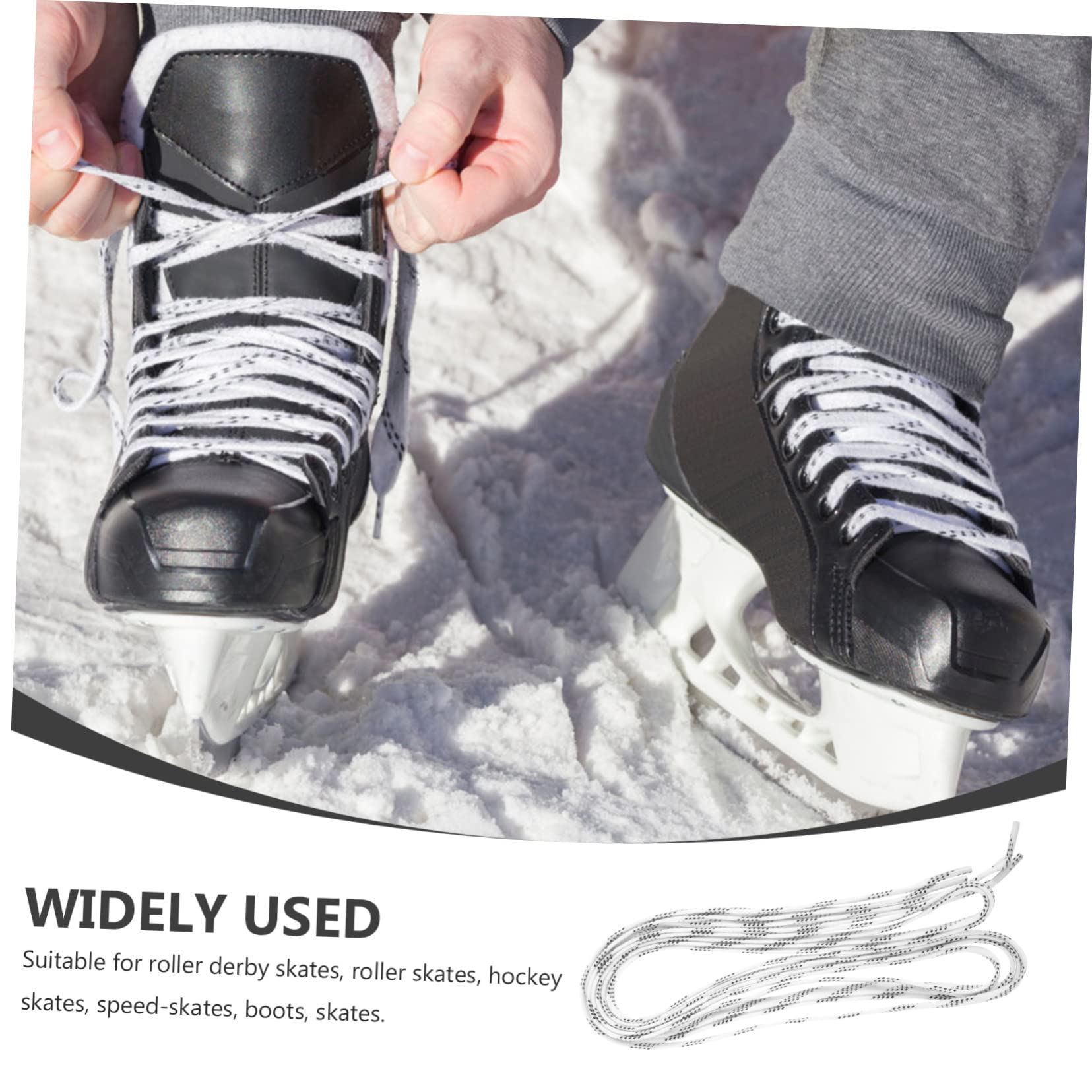 NOLITOY 2 Pairs Hockey Shoe Laces - Durable Non-Slip Athletic Shoelaces for Hockey, Running & Sports - Perfect for Athletes & Active Lifestyles