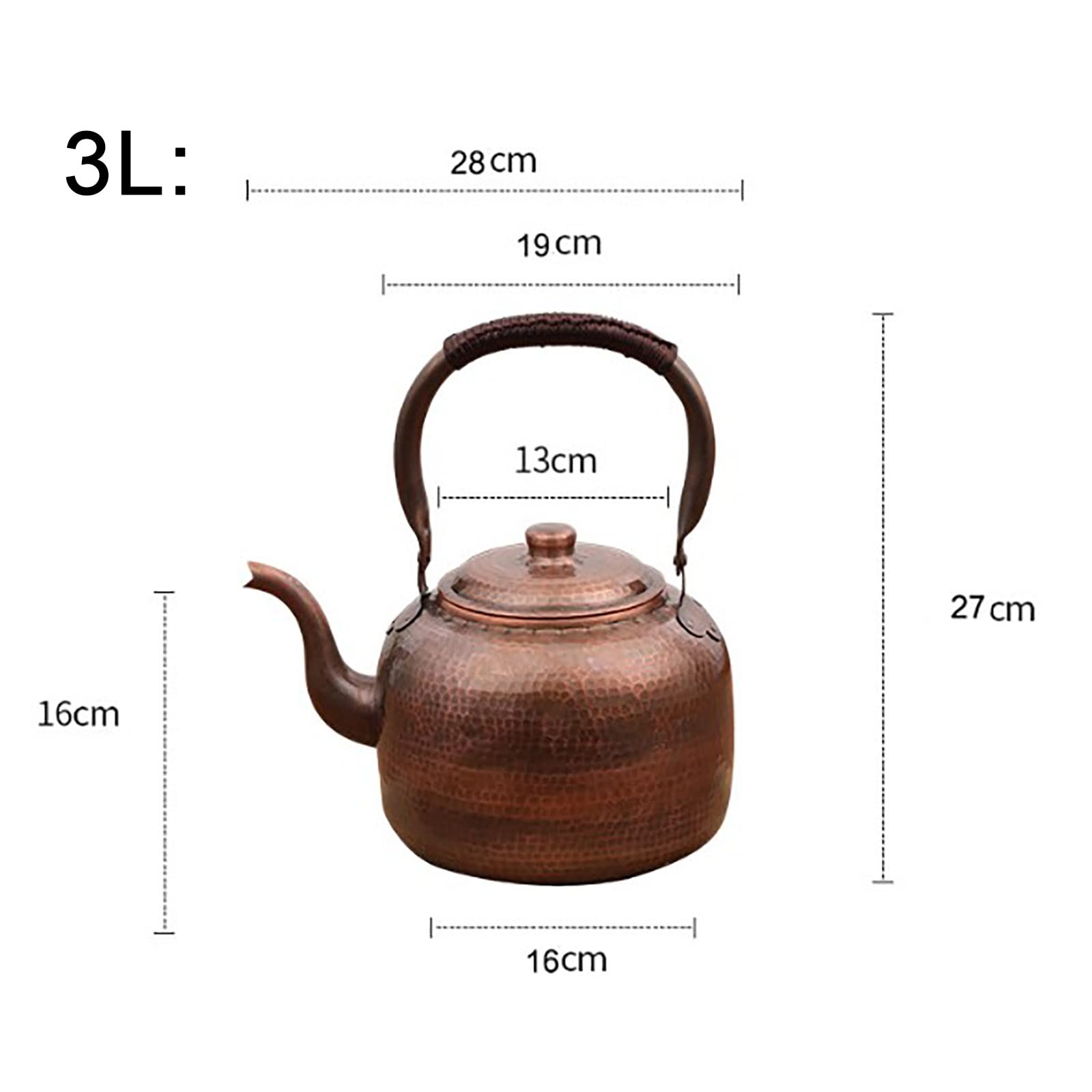 SIJIN Whistling Tea Kettle - 3L/5L Copper Stovetop Teapot with Ergonomic Handle for Gas & Induction Cooktops - Perfect for Home Brewing, Camping & Kitchen Use