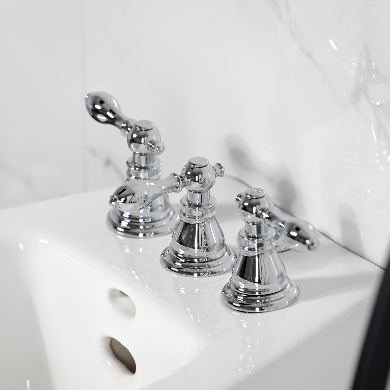 American Classic KB321ACL 3-Handle Deck Mount Vertical Spray Bidet Faucet with Brass Pop-Up Drain - Polished Chrome Finish for Bathroom & Toilet Upgrade | Perfect for Modern Homes & Luxury Bathrooms