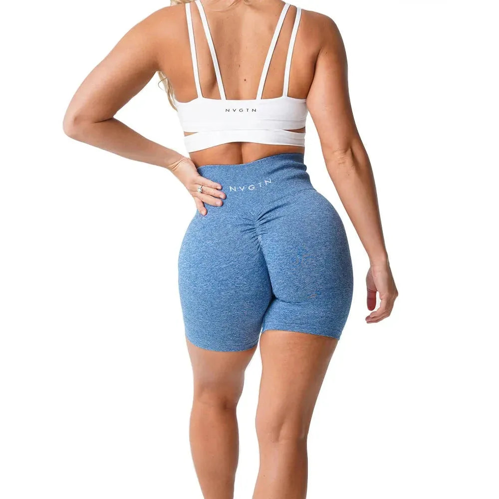 NVGTN Scrunch Seamless High Waisted Yoga Shorts for Women - Contour Biker Workout Shorts | Perfect for Gym, Running & Lounge Wear