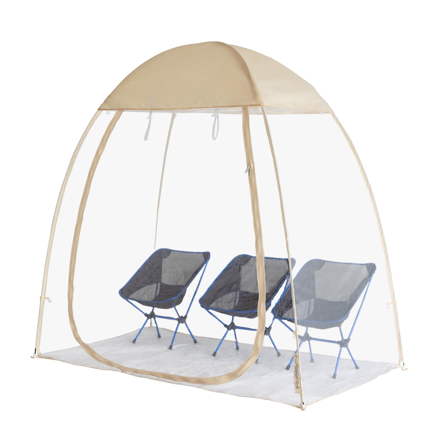 EighteenTek Clear Sports Tent - 540° Transparent PVC Pop-Up Canopy for Camping, Garden & Backyard | Weatherproof Greenhouse Shelter for Outdoor Activities, Patios & Cold Protection | Perfect for Picnics, BBQs & Seasonal Plant Protection