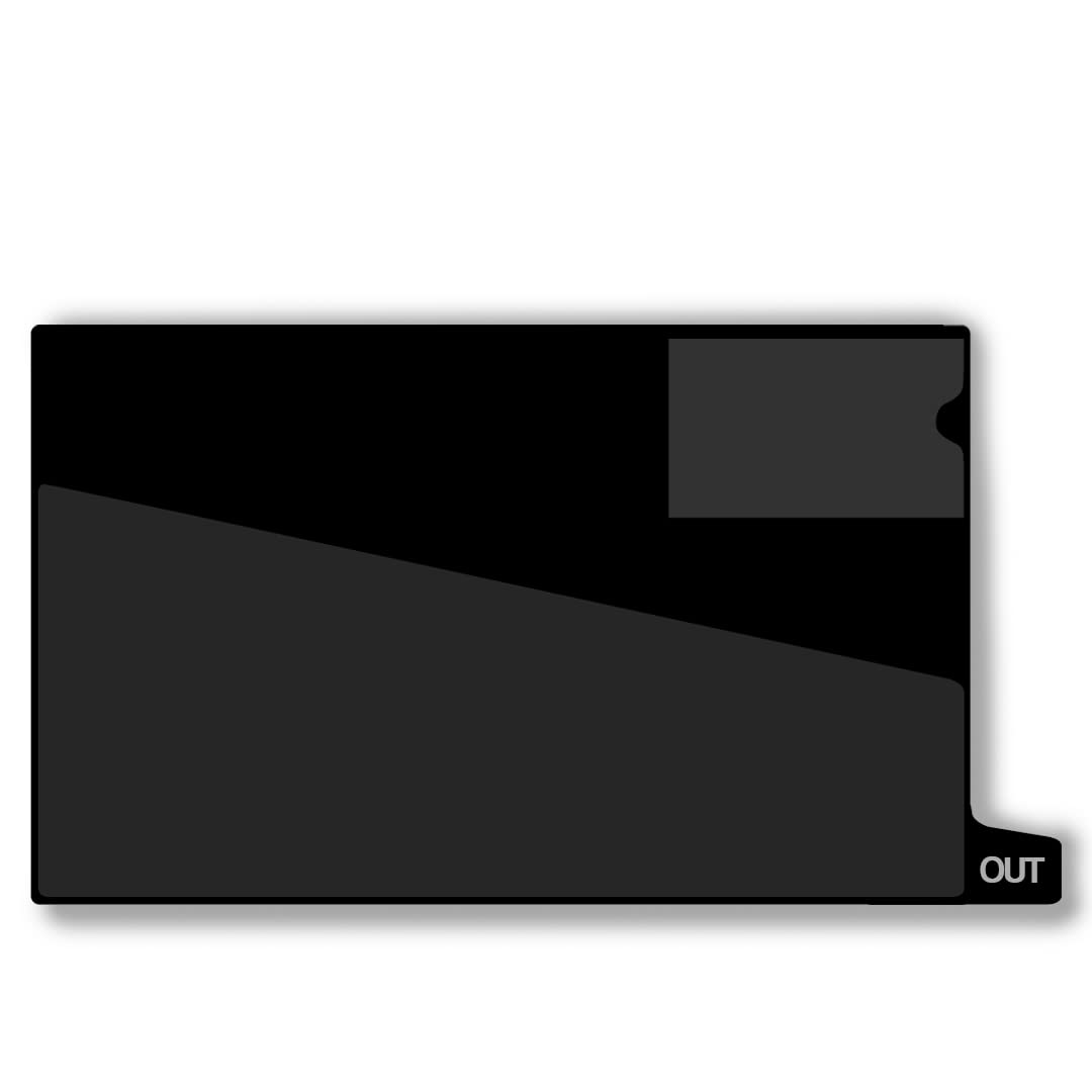 Vinyl Outguides with Diagonal Cut Front Pocket & Top Charge Slip - Legal Size 9x16 Inch Plastic File Folders (Black, 100/Box) - Perfect for Office Organization, Document Filing & Medical Records Management