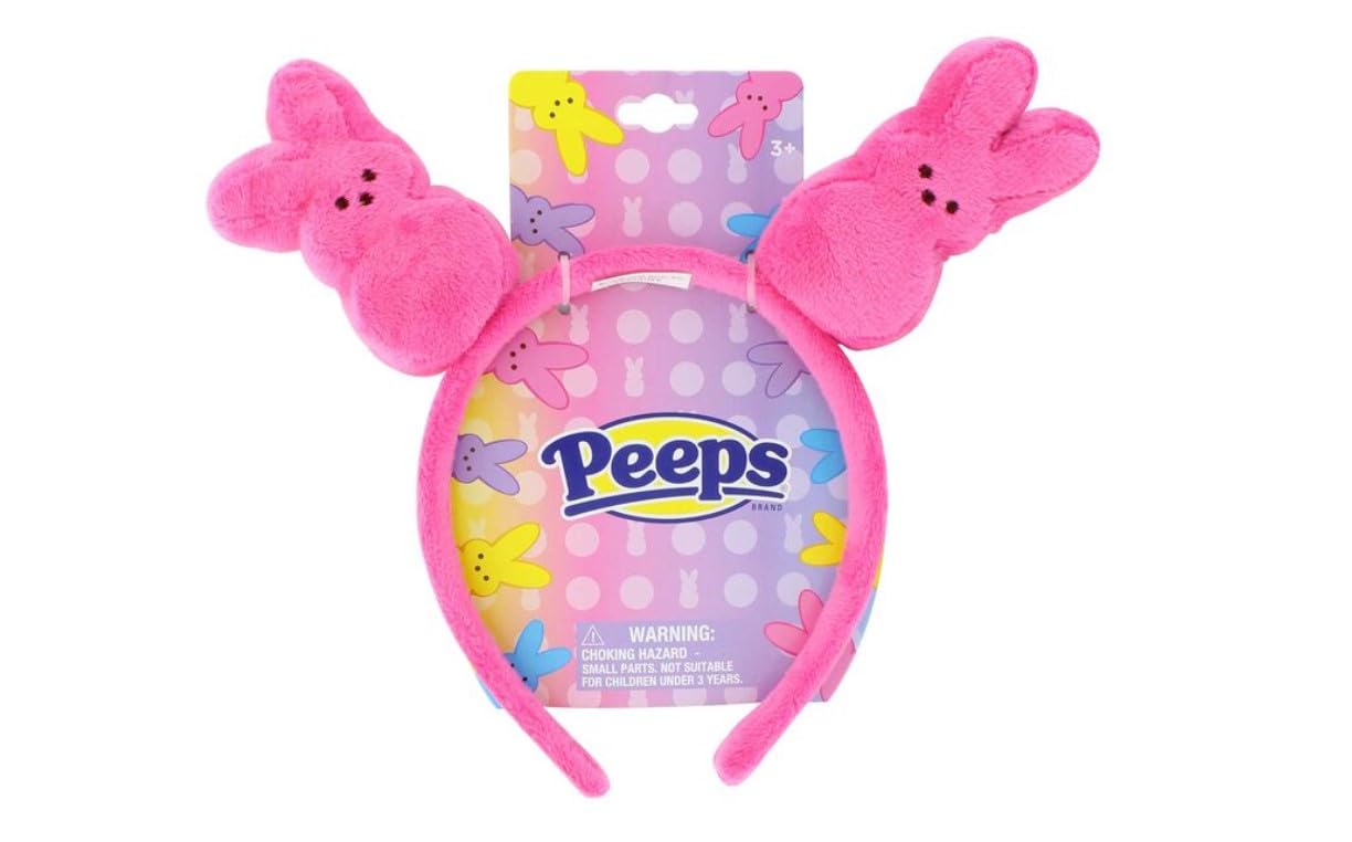 Peeps Plush Bunny Headband - Cute Easter Accessory for Kids & Adults - Perfect for Easter Baskets, Egg Hunts & Spring Parties