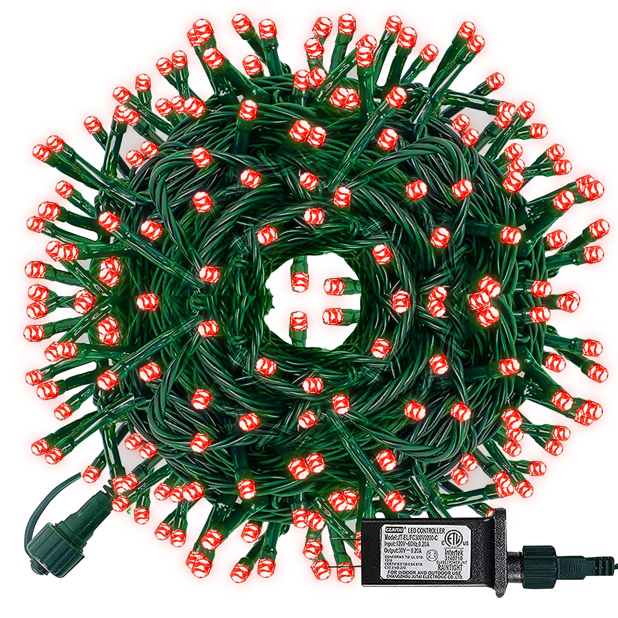 300 LED Valentine's Day String Lights - 100 FT Waterproof Fairy Lights with 8 Modes & Green Wire for Indoor/Outdoor Decor | Perfect for Christmas Trees, Home, Garden, Wedding & Party Decorations (Red)