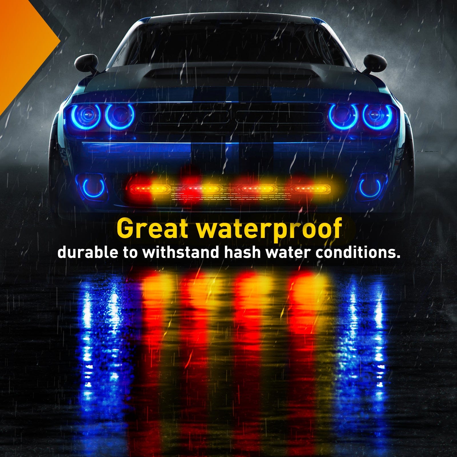 4PCS 6 LED Red and Yellow Emergency Warning Strobe Lights - High Visibility Hazard Lights for Trucks, Vehicles, Construction Sites & Emergency Roadside Safety
