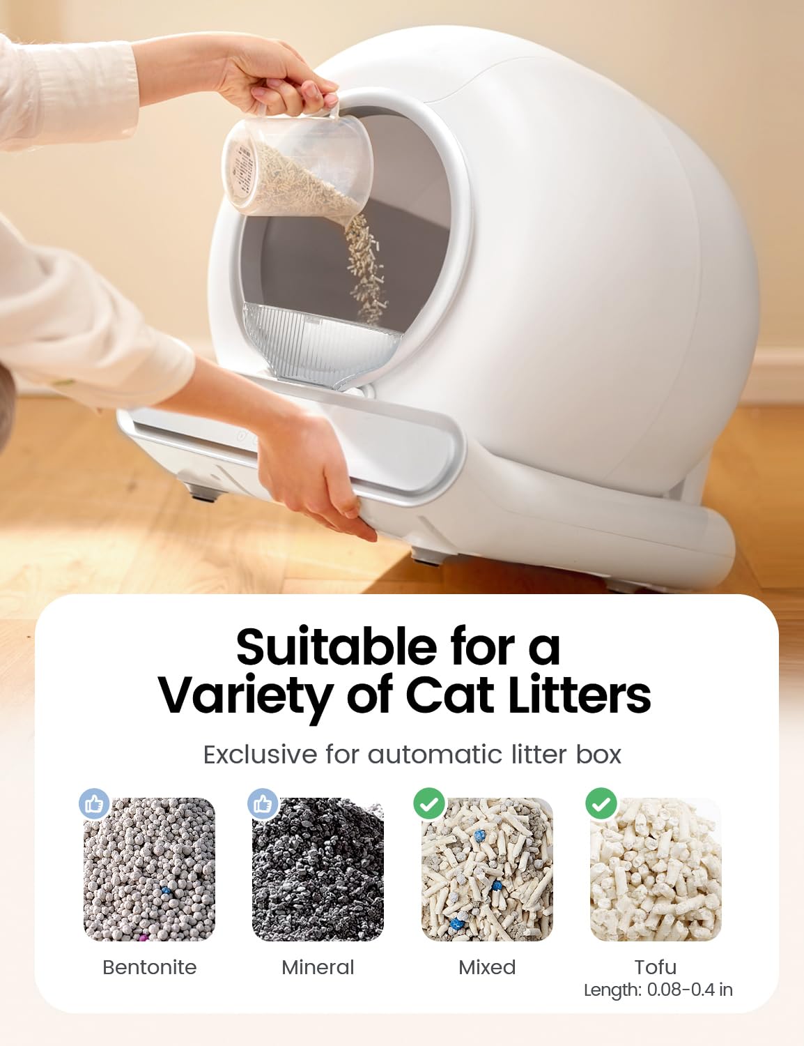 Self Cleaning Cat Litter Box - Automatic, Ultra-Safe with APP Control, Low Entry & Large Capacity (65L) - Includes 3 Rolls Liners & Mat in Gray - Perfect for Multi-Cat Homes & Busy Pet Owners