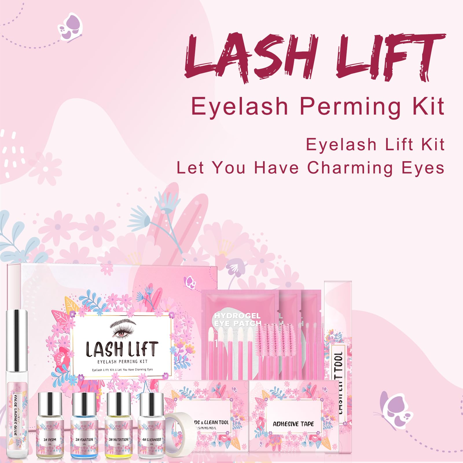 Professional Lash Lift & Perm Kit - Semi-Permanent Eyelash Curling Extensions for Long Lasting Waves | Home & Salon Use | Beautify Your Lashes for Special Occasions & Everyday Glam