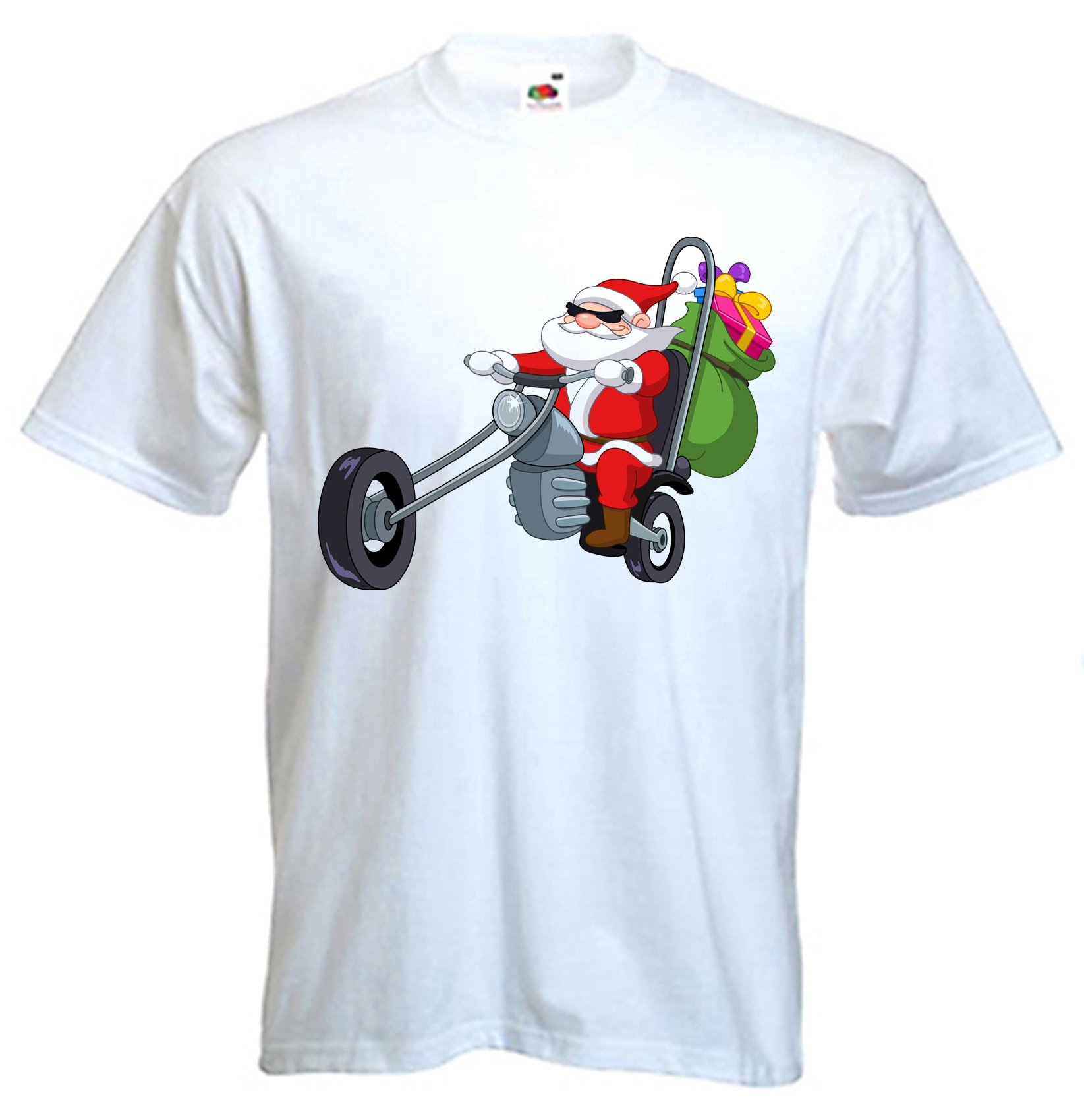Men's Santa Claus Biker Christmas Graphic T-Shirt - Cool Tribal Design for Motorcycle Riders & Holiday Parties | Casual Wear & Gift Idea