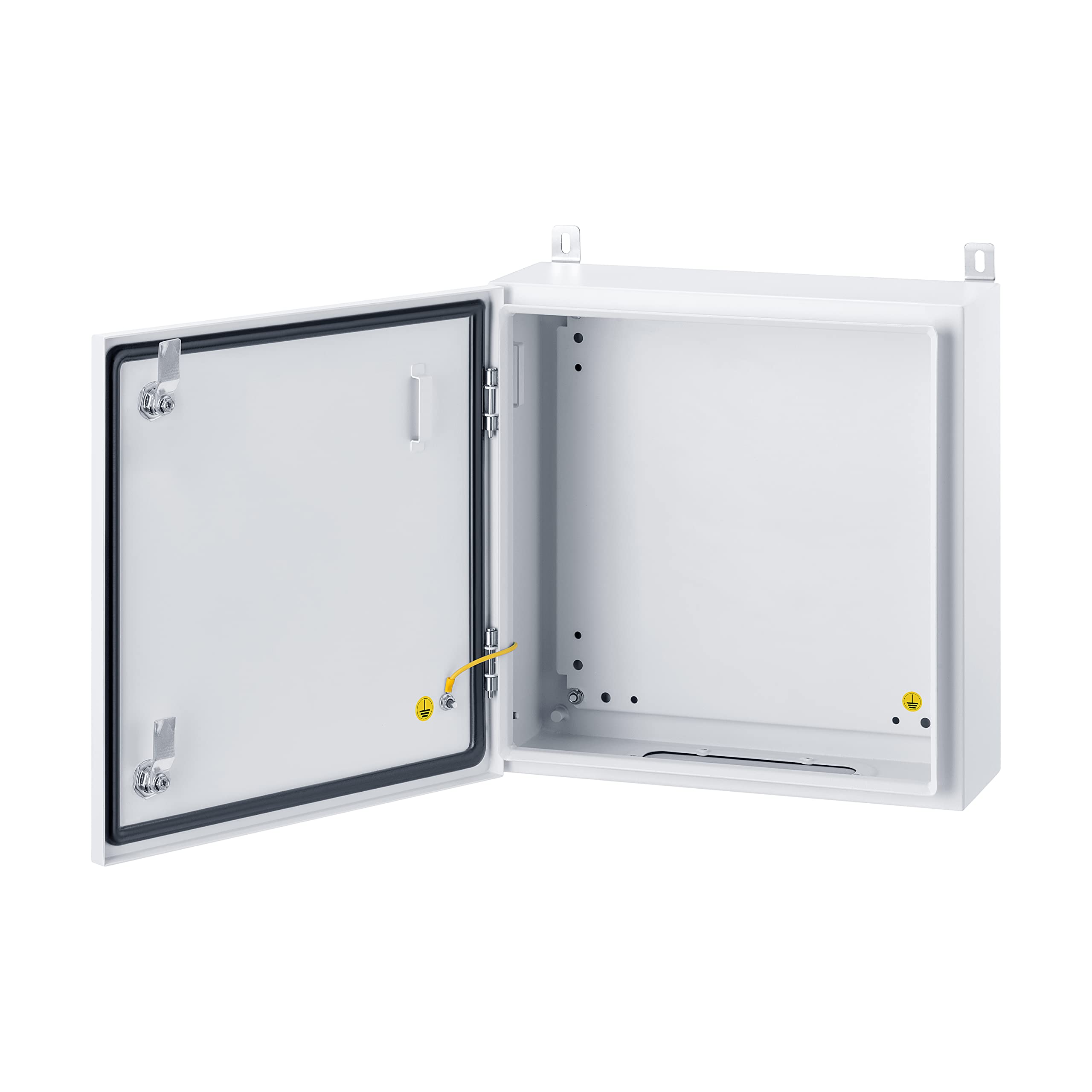 IP65 Weatherproof Metal Enclosure Box - 16x16x6 Inch Wall Mount Electrical Box with Mounting Plate & Bracket for Outdoor Electronics Protection | Ideal for Security Systems, Solar Panels & Industrial Equipment