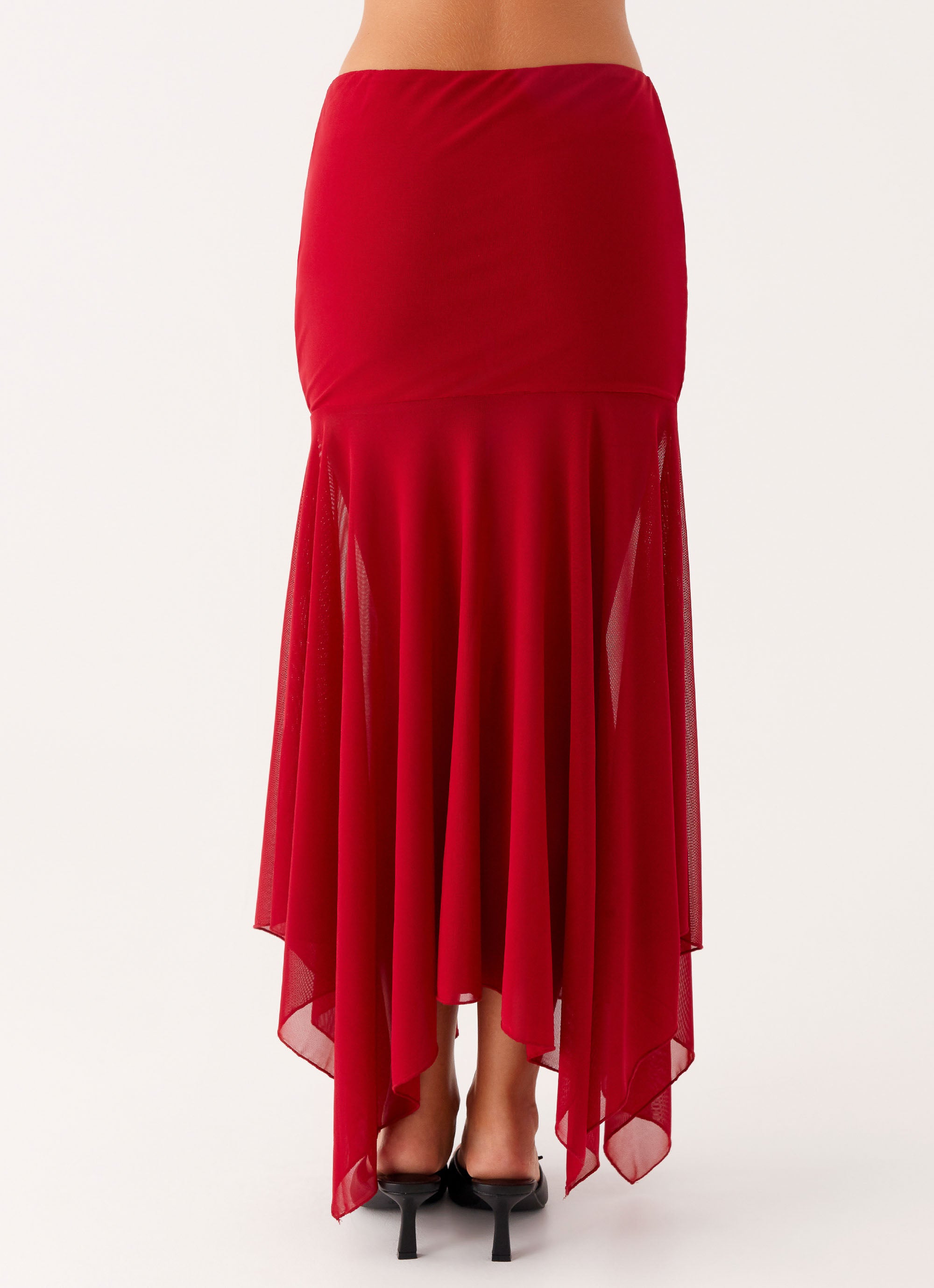 Dionne Maxi Skirt for Women - Flowy Long Red Skirt with High Waist | Perfect for Summer, Beach, Parties & Casual Wear
