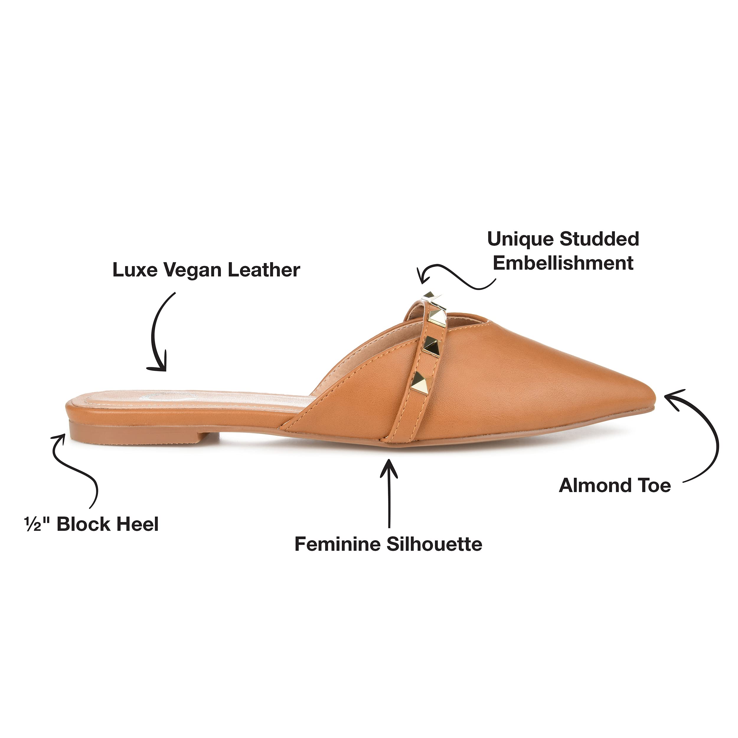 Journee Collection Women's Comfortable Ballet Flats - Lightweight Slip-On Shoes for Work, Travel & Everyday Wear