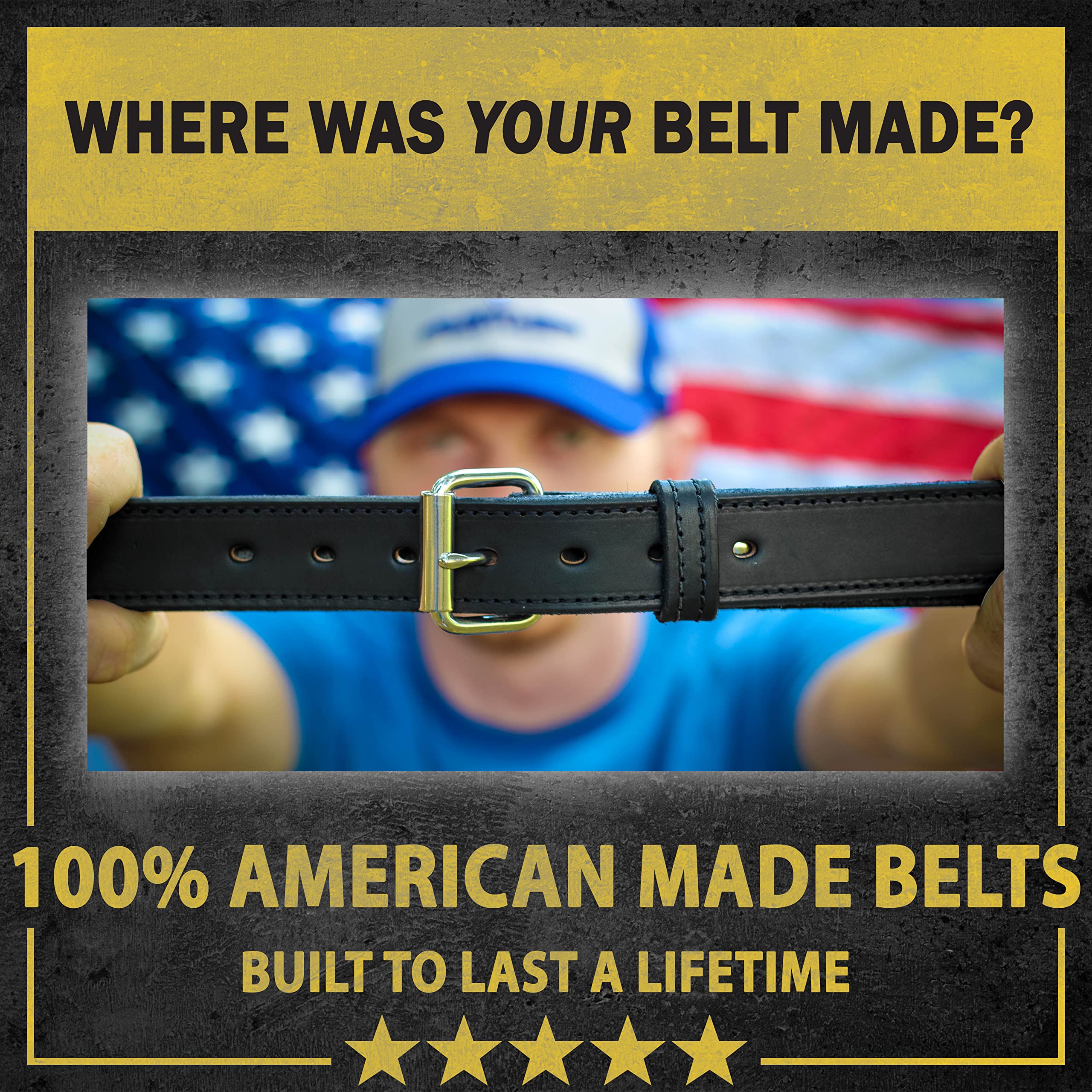 Relentless Tactical Premium Leather Gun Belt for Men | Made in USA | Concealed Carry Belt (CCW) | Durable & Adjustable for Everyday Wear | Perfect for Range Shooting, Hunting & Outdoor Activities