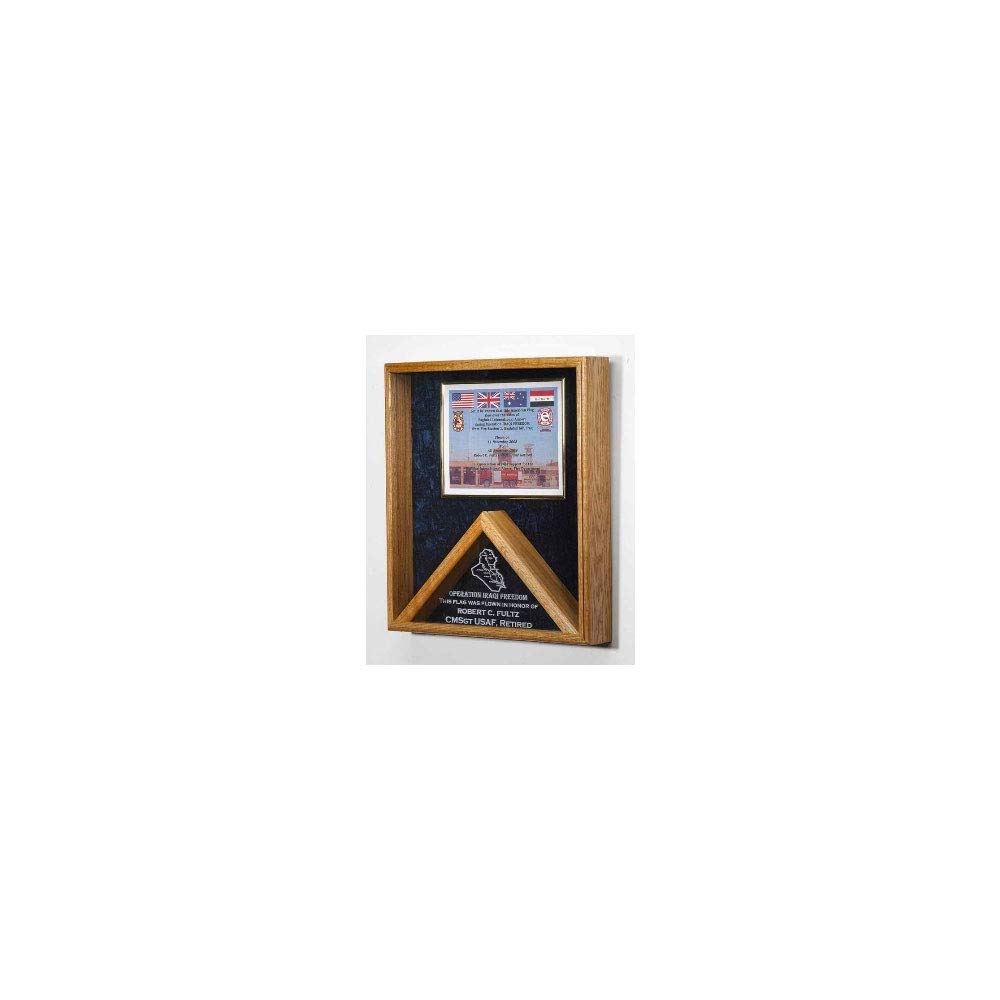 Premium Military Awards and Flag Display Cases - Wall Mounted or Tabletop for Home, Office & Ceremonial Use - Honoring Service & Patriotism