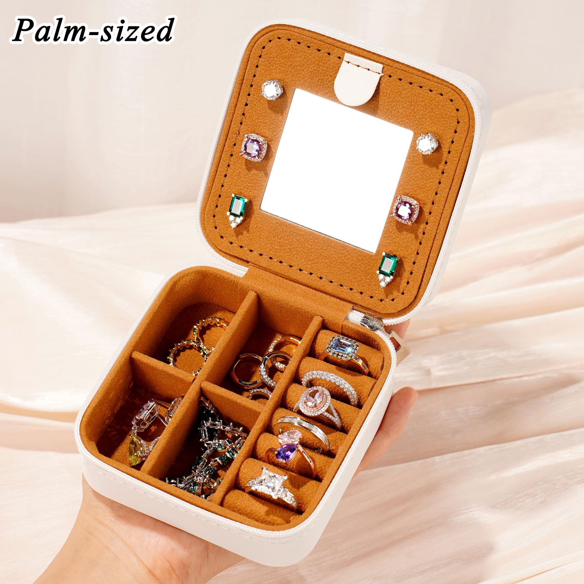 Personalized Initial Jewelry Box Organizer - Small Travel Jewelry Case for Women & Teen Girls | Compact Jewelry Storage for Travel, Home & Gifts | Birthday, Anniversary & Bridesmaid Present Idea
