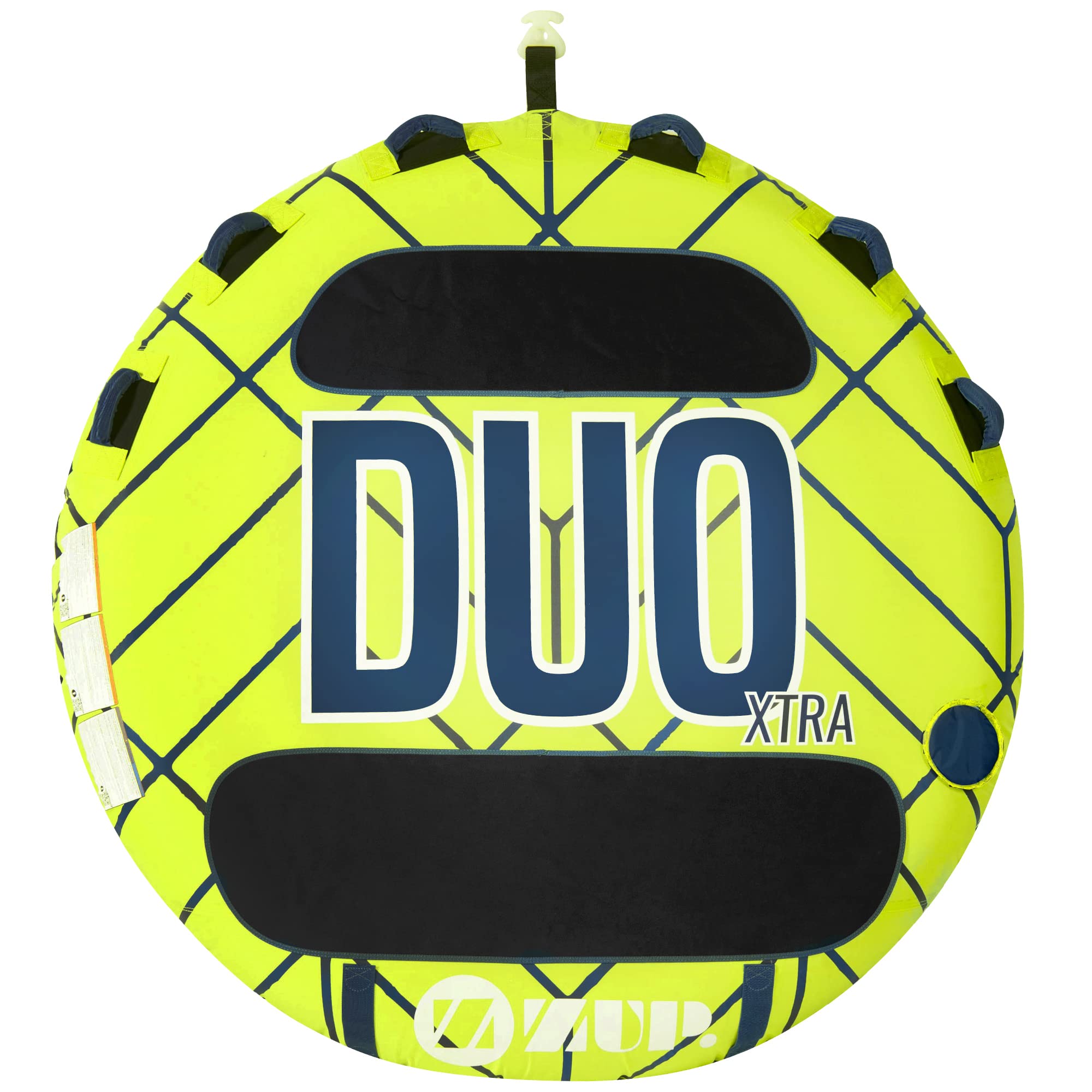 ZUP Duo Xtra Towable Deck Tube for Boating - Heavy Duty Inflatable Water Tube with Quick-Connect Tow Hook - Perfect for Lakes, Rivers & Ocean Fun with Friends & Family