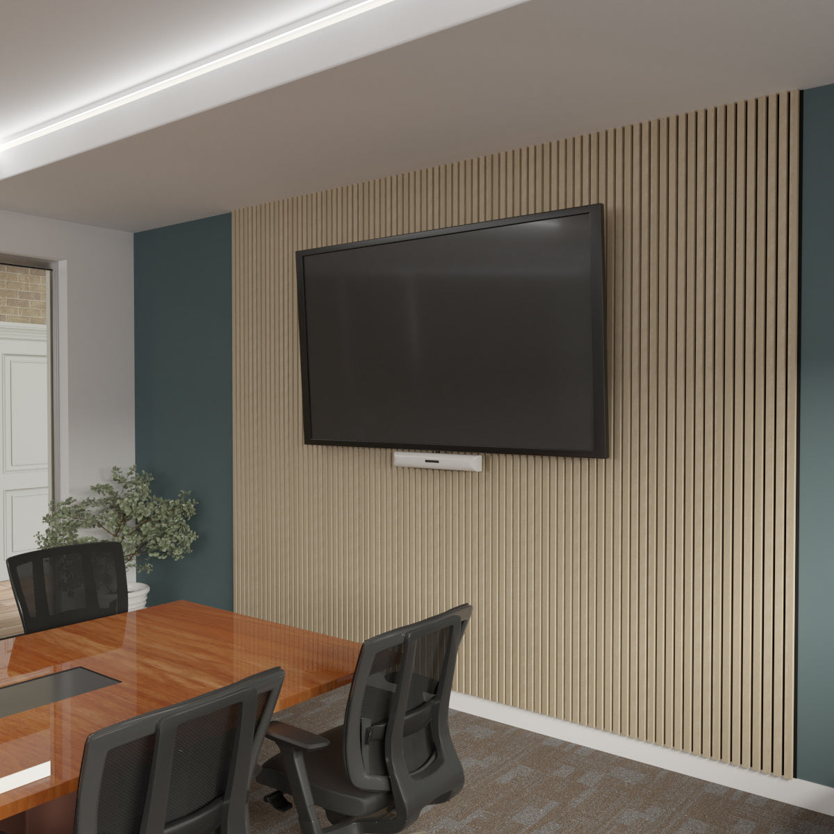 Acoustic Slat Wood Wall Panel - Natural Wood Soundproofing Panels for Home & Office - Traditional Slat Design for Modern & Rustic Interiors - Perfect for Living Rooms, Bedrooms, and Conference Rooms