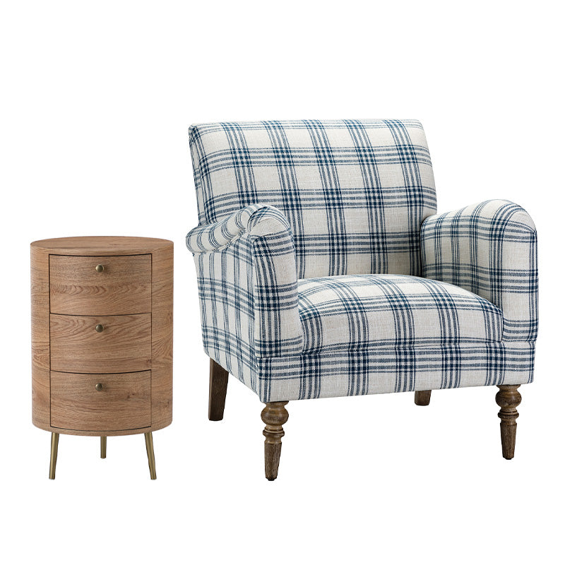 Sadie Upholstered Armchair with Side Table - 2 Piece Living Room Furniture Set for Small Spaces, Apartments & Cozy Reading Nooks