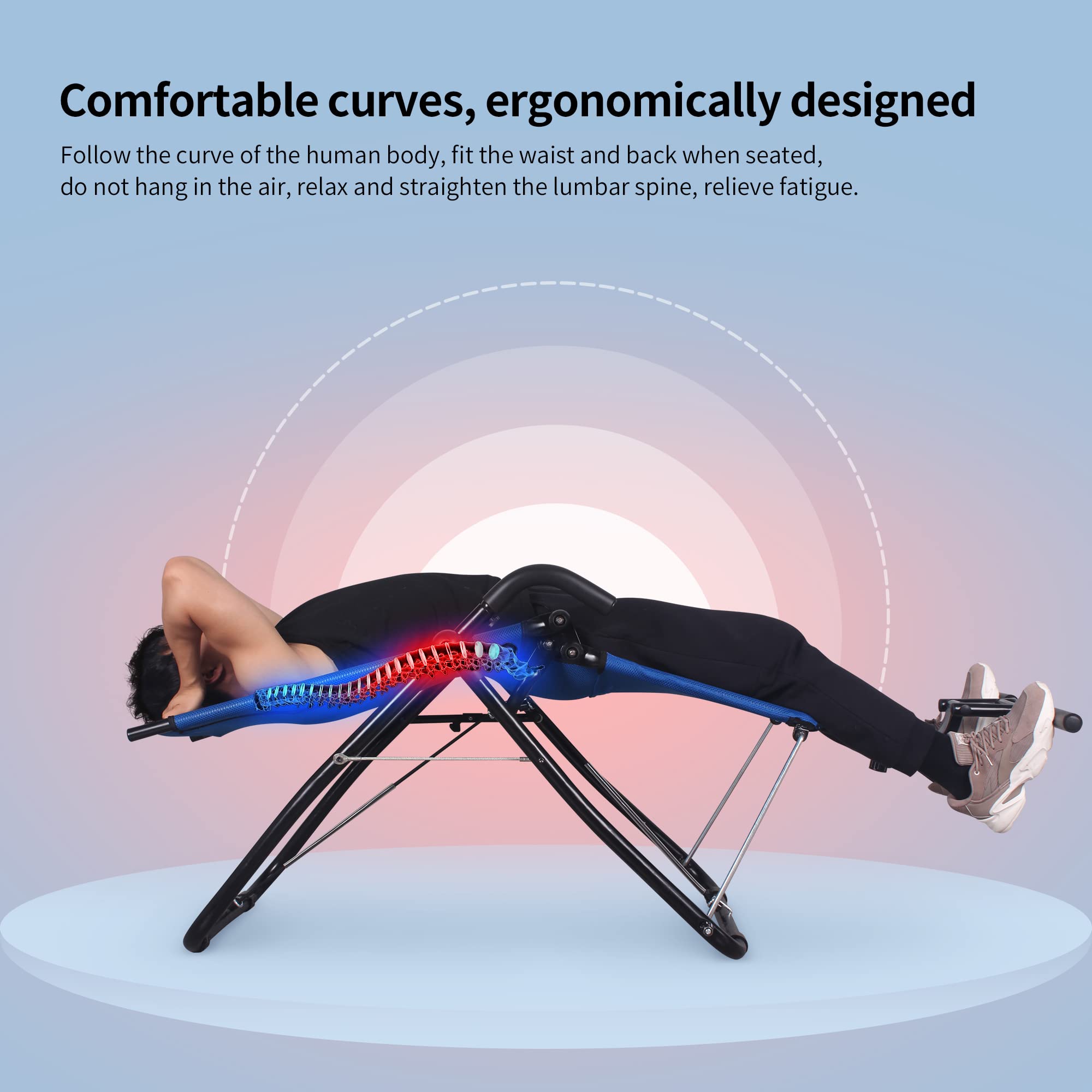 Leikefitness Ab Exercise Chair - Core Strengthening, Lightweight & Foldable Abdominal Trainer for Home Gym - Perfect for Strength Training, Inversion Therapy & Fitness Routines (Blue) AB3900