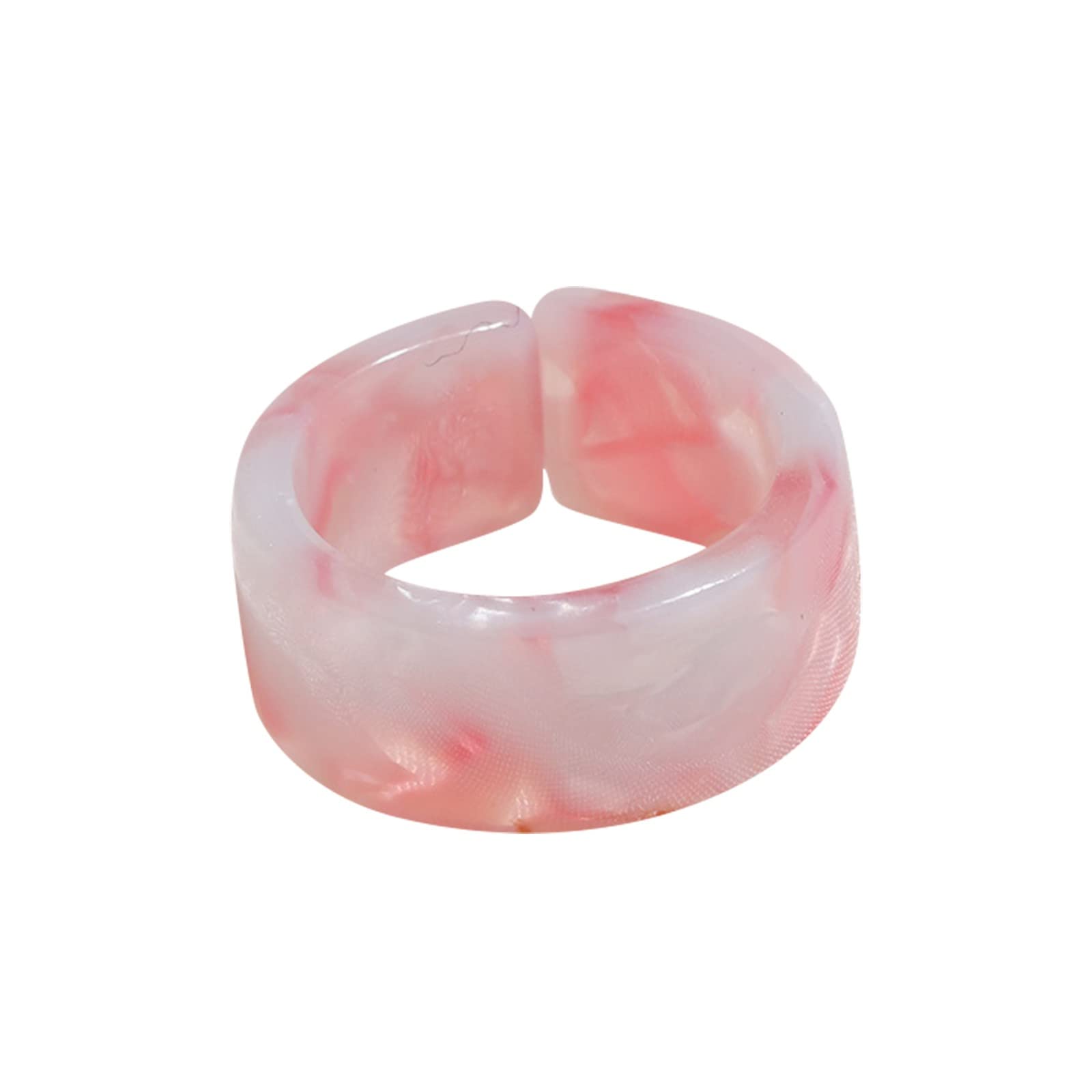 Stylish Chunky Acrylic Resin Rings for Women - Colorful Rainbow & Cloud Design, One Size - Perfect for Casual Wear, Parties & Gifts (Blue)