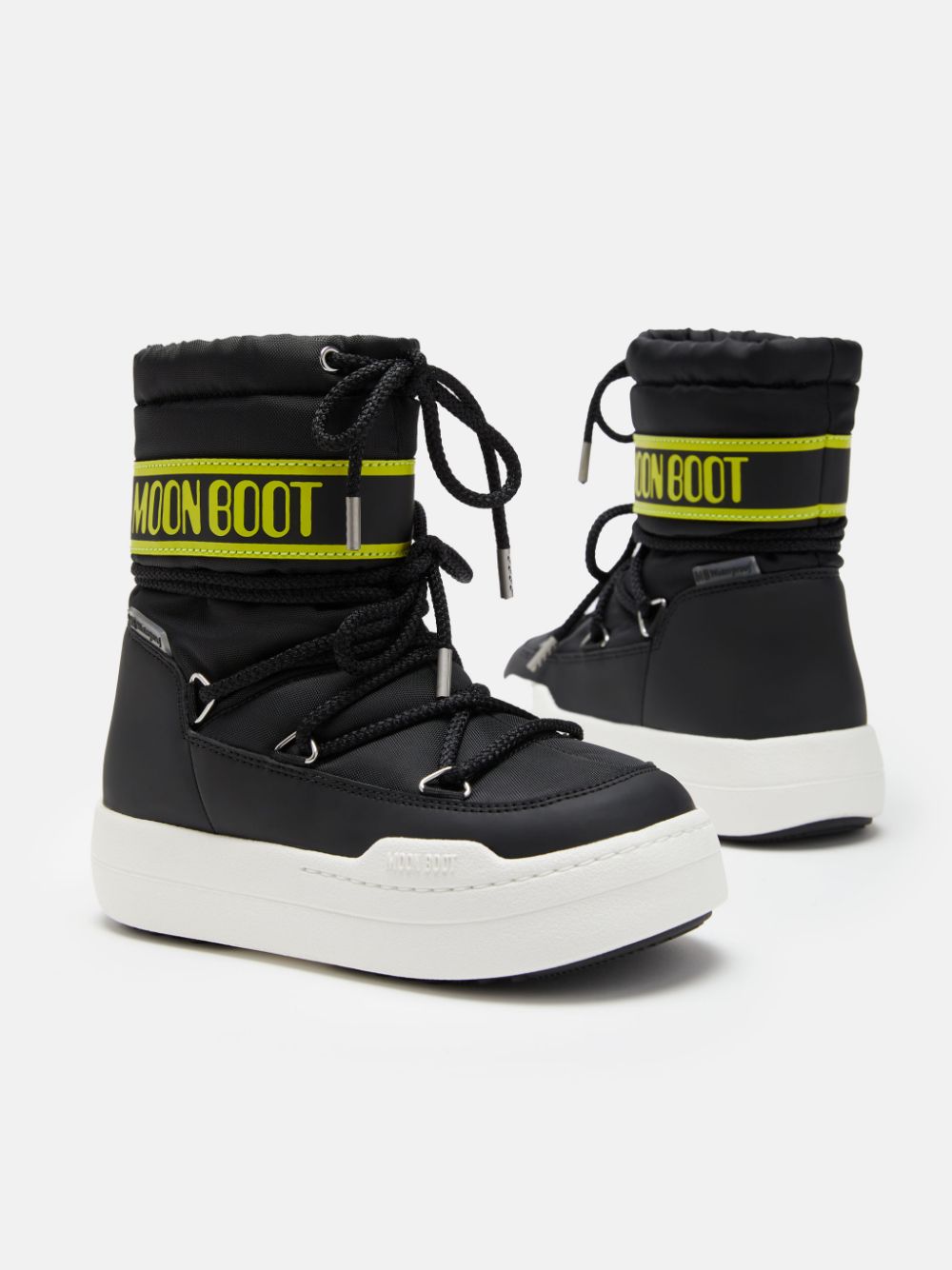 Moon Boot Black Neon Park Boot - Waterproof Winter Snow Boots for Women & Men - Perfect for Skiing, Snowboarding & Cold Weather Outdoor Activities