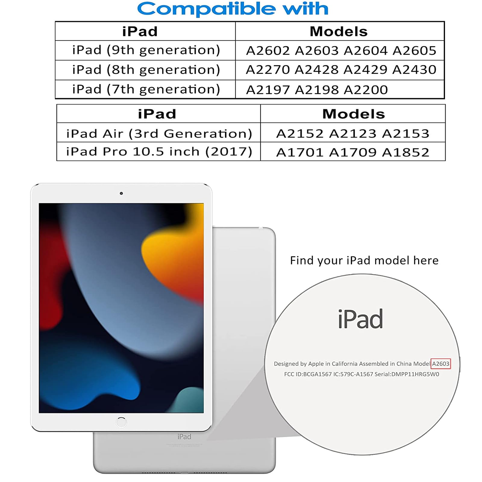 YHB Slim Protective Case for iPad 7th/8th/9th Gen (10.2