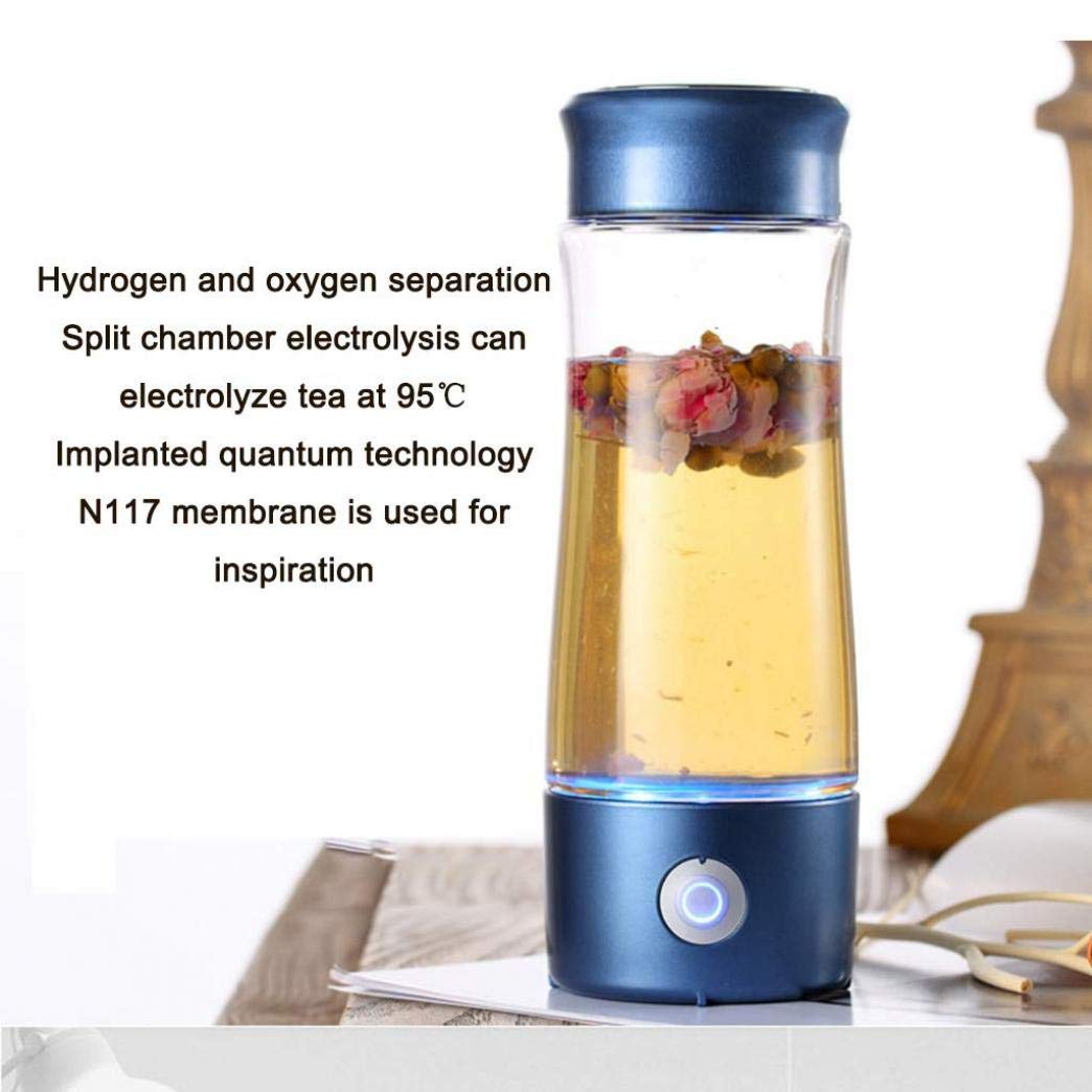 Portable 400ml Hydrogen Water Bottle - Alkaline Water Generator with 3-Minute Micro-Electrolysis for Hydrogen-Rich Water | Perfect for Travel, Gym & Daily Hydration