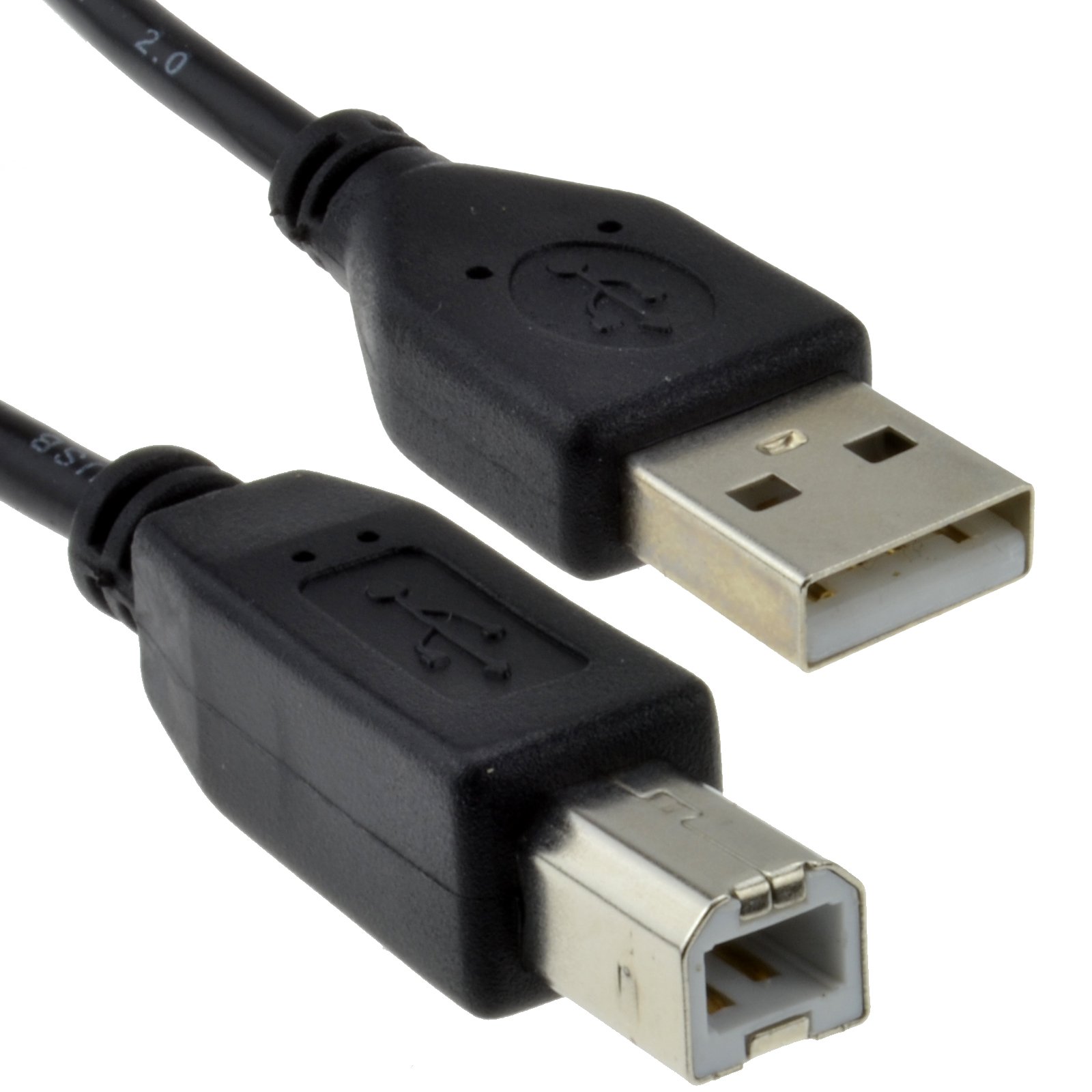 kenable USB 2.0 24AWG High Speed Printer Cable A to B - 0.25m/25cm Black - Fast Data Transfer for Printers, Scanners & External Hard Drives - Home & Office Use