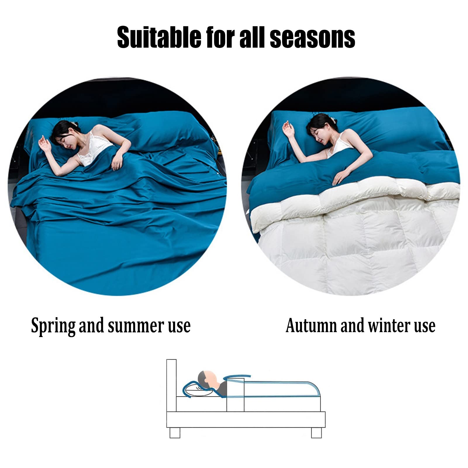 Ultra-Light Cotton Sleeping Bag Liner for Camping & Travel - Breathable 4-Season Portable Bed Sheet for Hotels, Hostels & Outdoor Adventures - Perfect for Backpacking, Hiking and Family Trips
