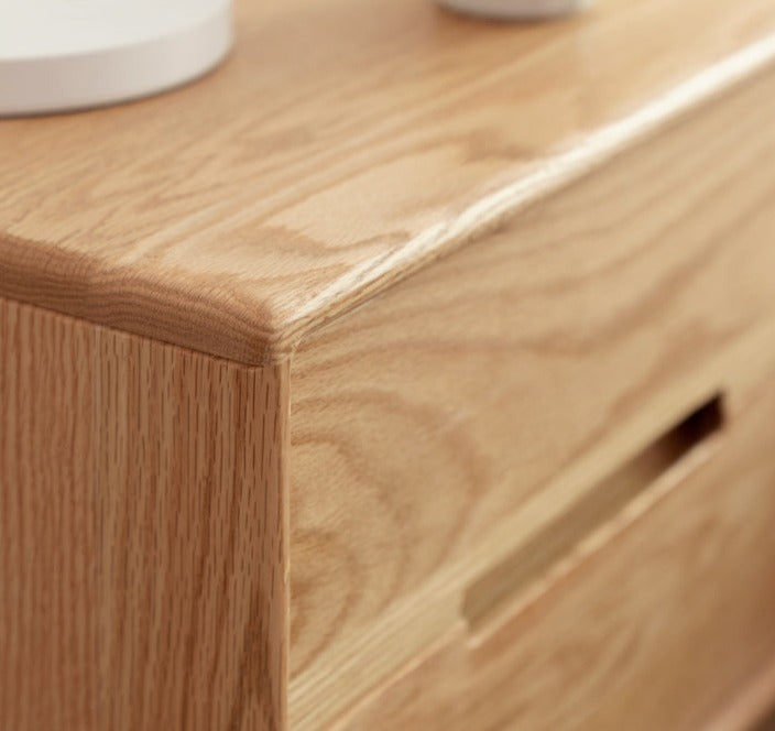 Solid Oak Wood Nightstand - Sturdy Bedside Table for Bedroom, Living Room, or Office - Perfect for Storage and Decor