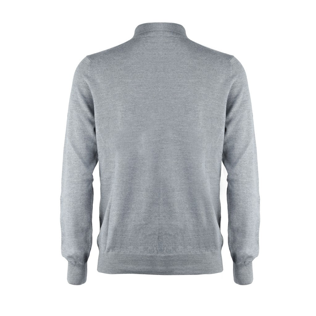 GRAN SASSO Merino Wool Button Front Cardigan Sweater for Women - Soft & Warm Grey Pullover - Perfect for Office, Casual Wear & Winter Outfits