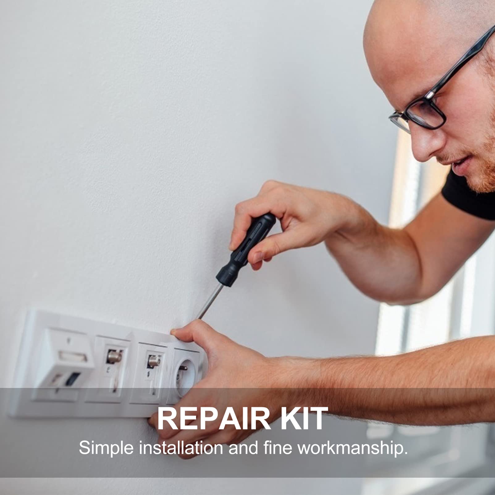 DOITOOL 10-Piece Outdoor Electrical Box Repair Kit - Wall Plate Junction Box Restorer, Switch & Socket Adjustable Wrench, Hotfix Tools for Electricians & DIY Home Improvement (Ideal for Outdoor Wiring, Electrical Maintenance & Socket Replacement)