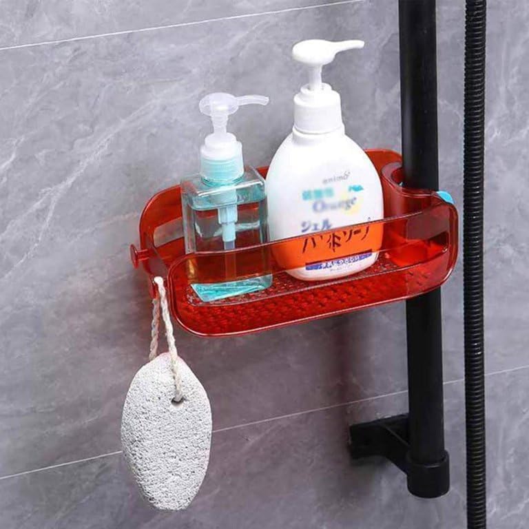Arkit Plastic Faucet Drain Basket - Sink Organizer & Sponge Drain Rack with Wall Mount - Yellow | Kitchen Sink Storage for Sponges, Soap & Utensils | Perfect for Small Kitchens, RVs & Bathrooms