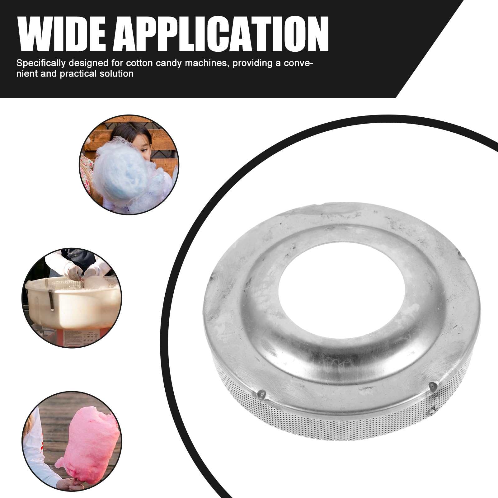 ABOOFAN Stainless Steel Cotton Candy Machine Cover - Sugar Dispenser Bowl Mesh Cover for Candy Floss Maker, Replacement Spare Parts for Cotton Candy Maker - Perfect for Home Parties, Carnival Events, and Fairground Snack Stalls