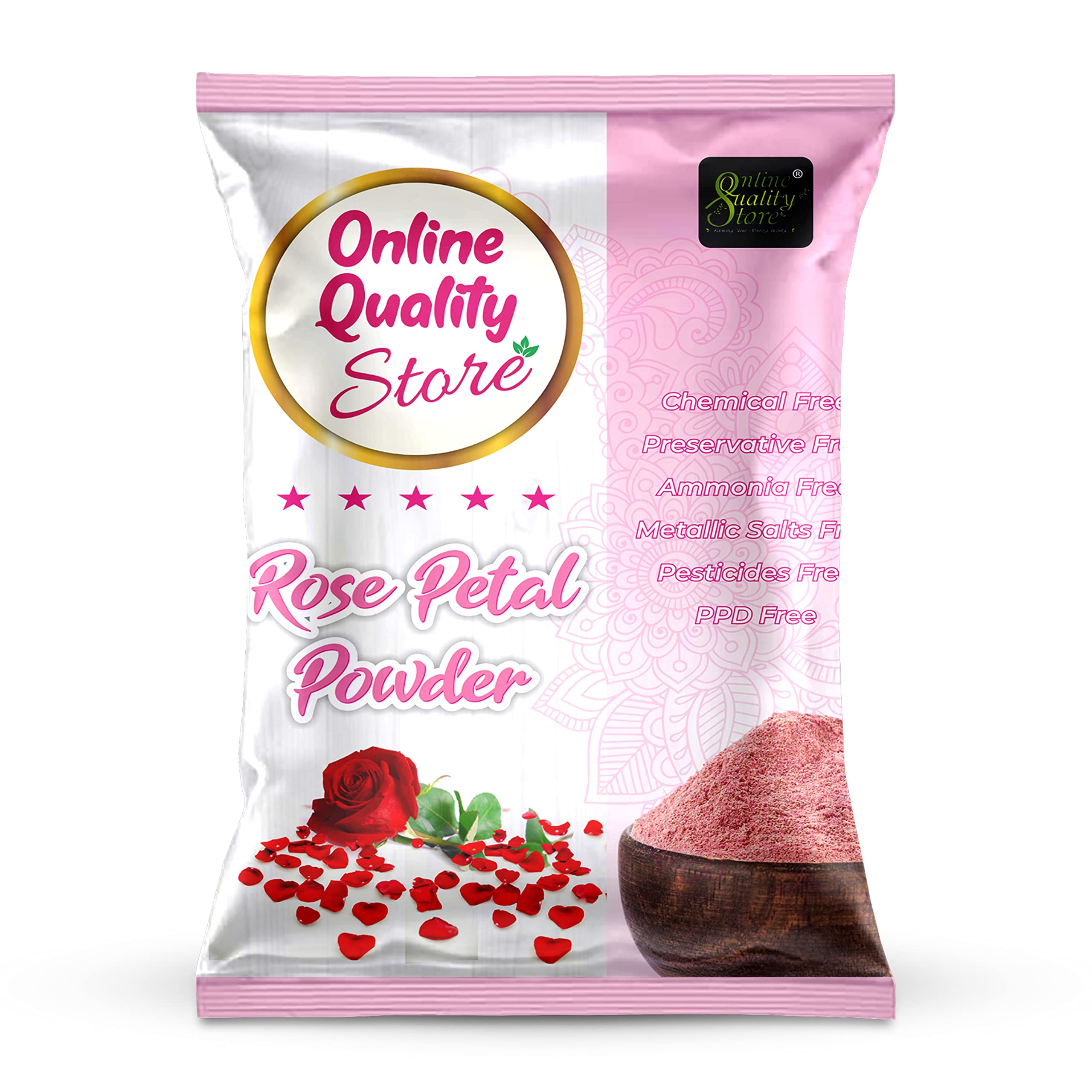 Organic Multani Mitti, Chandan Powder, Orange Peel Powder, Neem Powder & Rose Powder for Face, Body, Skin & Hair – 400g | Free Pure Rose Water | Natural Sandalwood & Santra Chilka Powder | Best for DIY Beauty, Ayurvedic Skincare & Hair Care