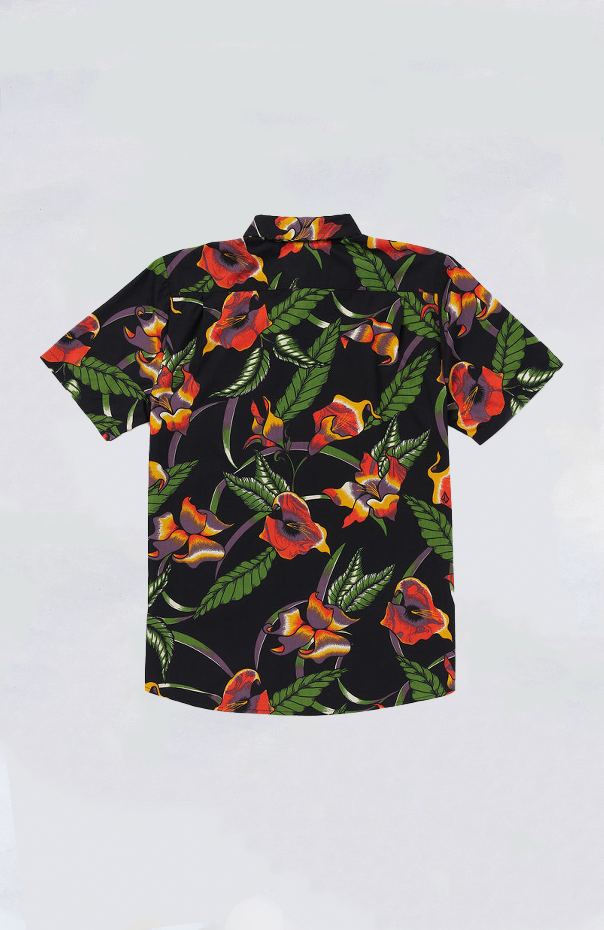 Volcom Varkala Floral Woven Shirt for Men - Stylish Hawaiian Aloha Button Down Shirt for Beach Vacation, Summer Party & Casual Wear