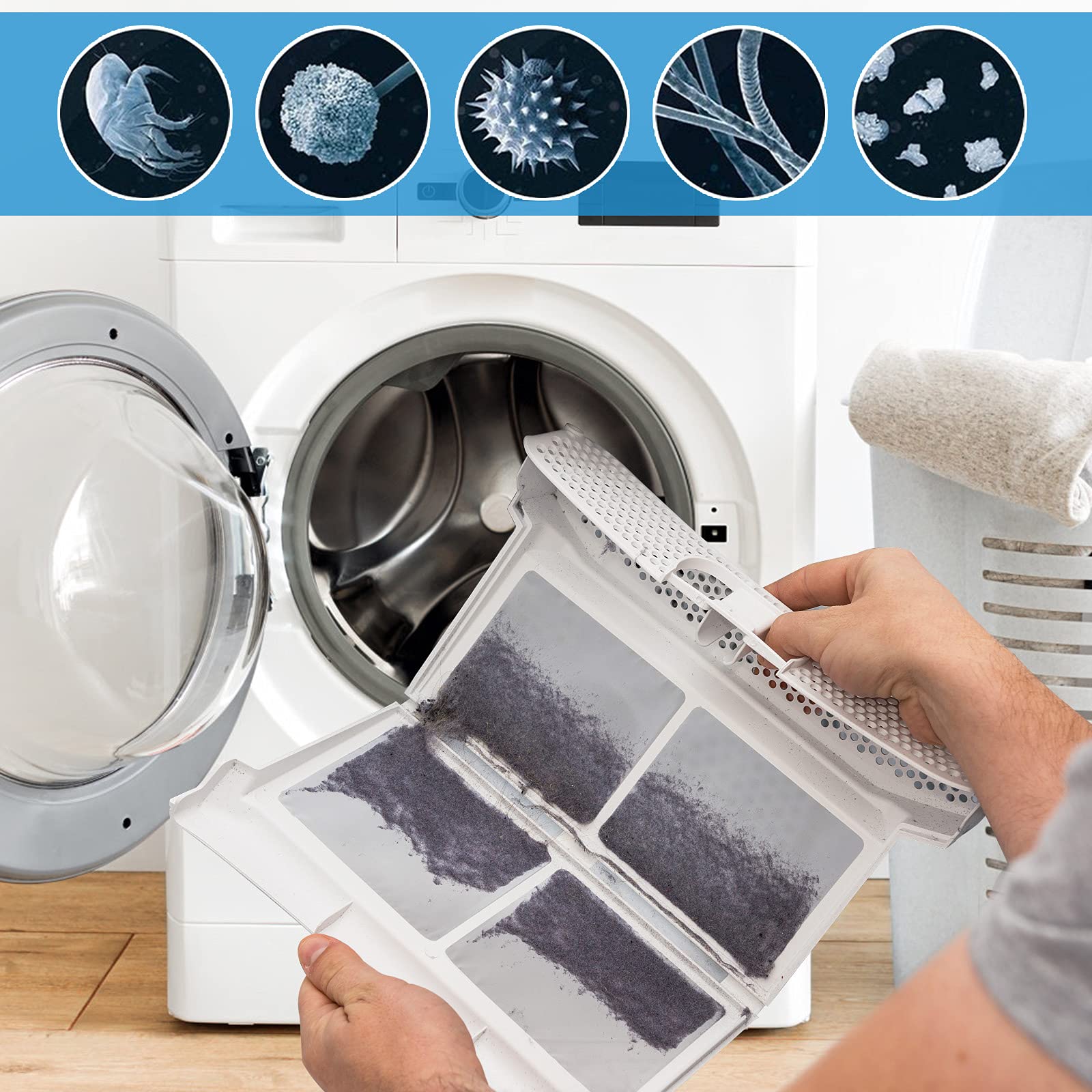 Dryer Vent Cleaner Kit with Vacuum Attachment - Lint Remover Tool for Power Washer & Vacuum Hose | Fast Lint Cleaning for Home Laundry Safety (Ideal for Dryer Maintenance & Fire Prevention)