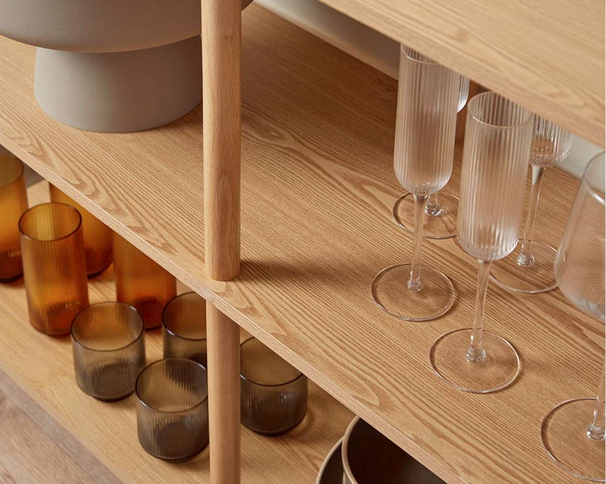 Eden Low Shelf - Modern Wooden Bookshelf for Small Spaces | Perfect for Living Room, Bedroom, or Office Storage & Organization