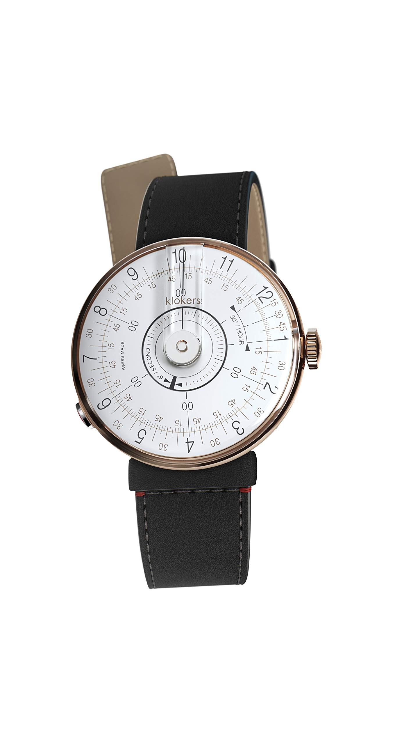 Klokers Klok-08 Rose Gold Black Leather Watch for Men & Women - Stylish Analog Wristwatch with Date Display - Perfect for Business, Casual & Formal Occasions