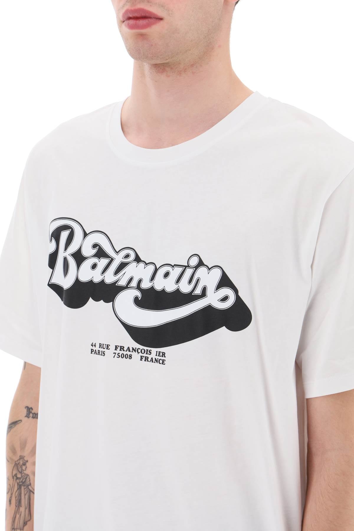 Balmain Retro 70's Print T-Shirt for Men & Women - Vintage Style Cotton Tee for Casual Wear & Street Fashion