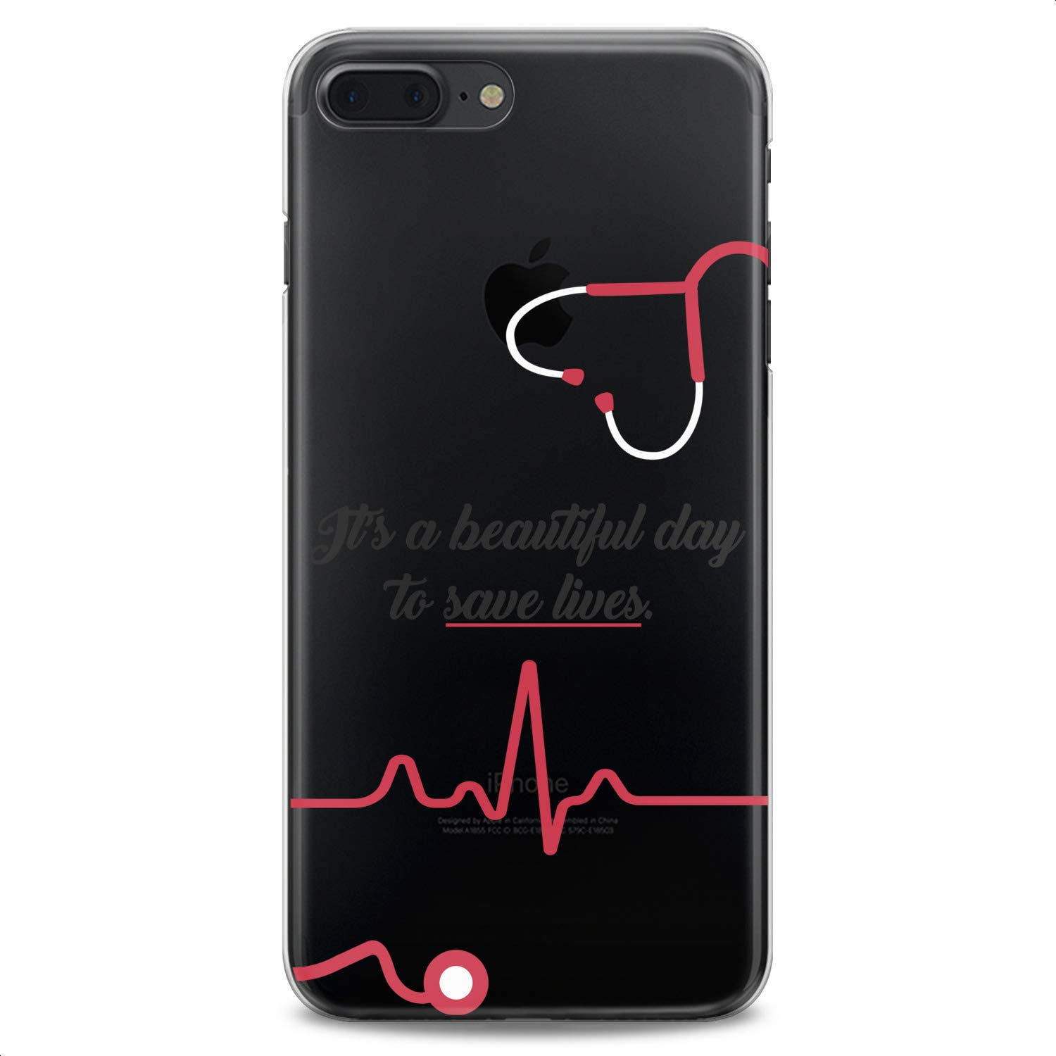 Premium TPU Phone Case for iPhone 16/15/14/13/12/11 Pro Max/Plus/Mini/XS/XR/X/8+/7/6/5/SE - Slim Clear Medical Nurse Doctor Design with Cute Heart & Health Pattern - Flexible Shockproof Silicone Protective Cover - Perfect for Healthcare Workers, Students & Daily Use