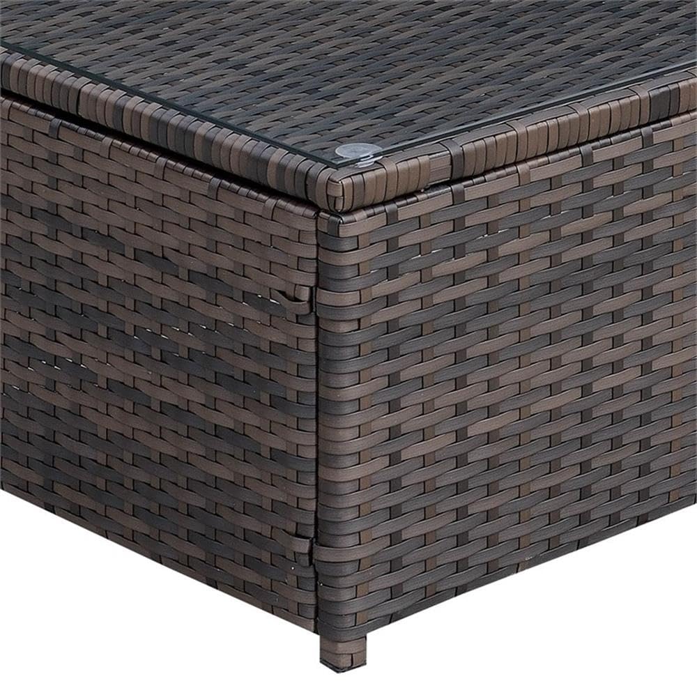 Furniture of America Daley Rattan Outdoor Sectional Sofa Set - 5-Piece Brown Wicker Patio Furniture for Backyard, Poolside & Garden Lounge