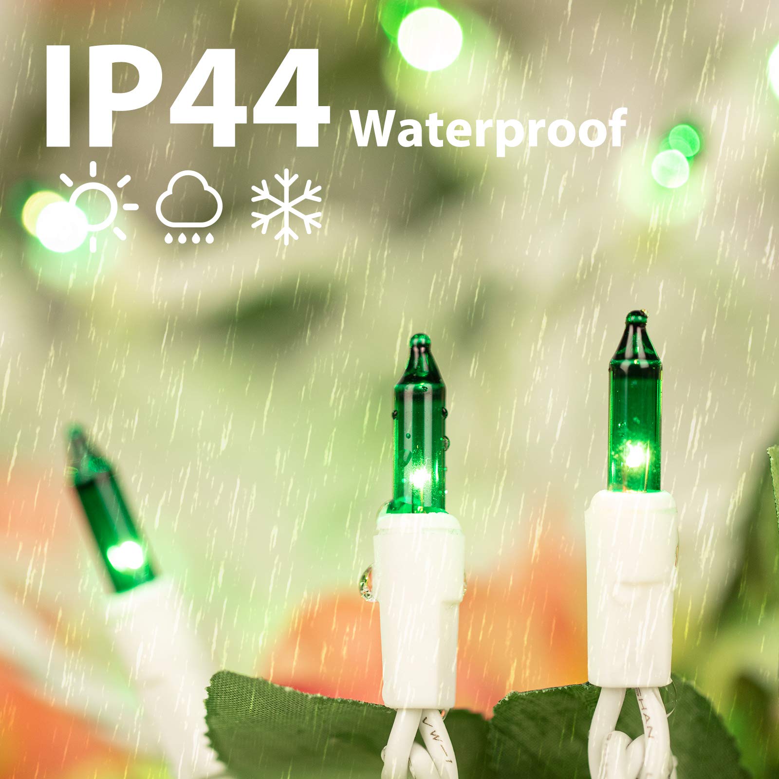 St. Patrick's Day Mini String Lights - 100 LED Green Fairy Lights, 27ft Waterproof Outdoor/Indoor Decor with White Wire & Detachable Bulbs - Perfect for Party, Patio, Christmas & Holiday Decorations