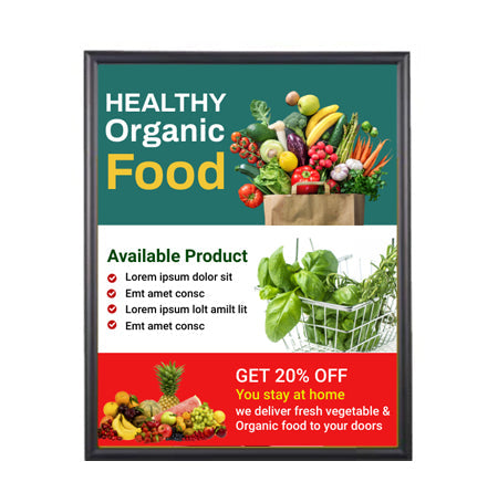 12x12 Poster Frame - SwingFrame Wide Face Display for Art, Photos & Posters - Perfect for Home Decor, Office & Gallery Displays