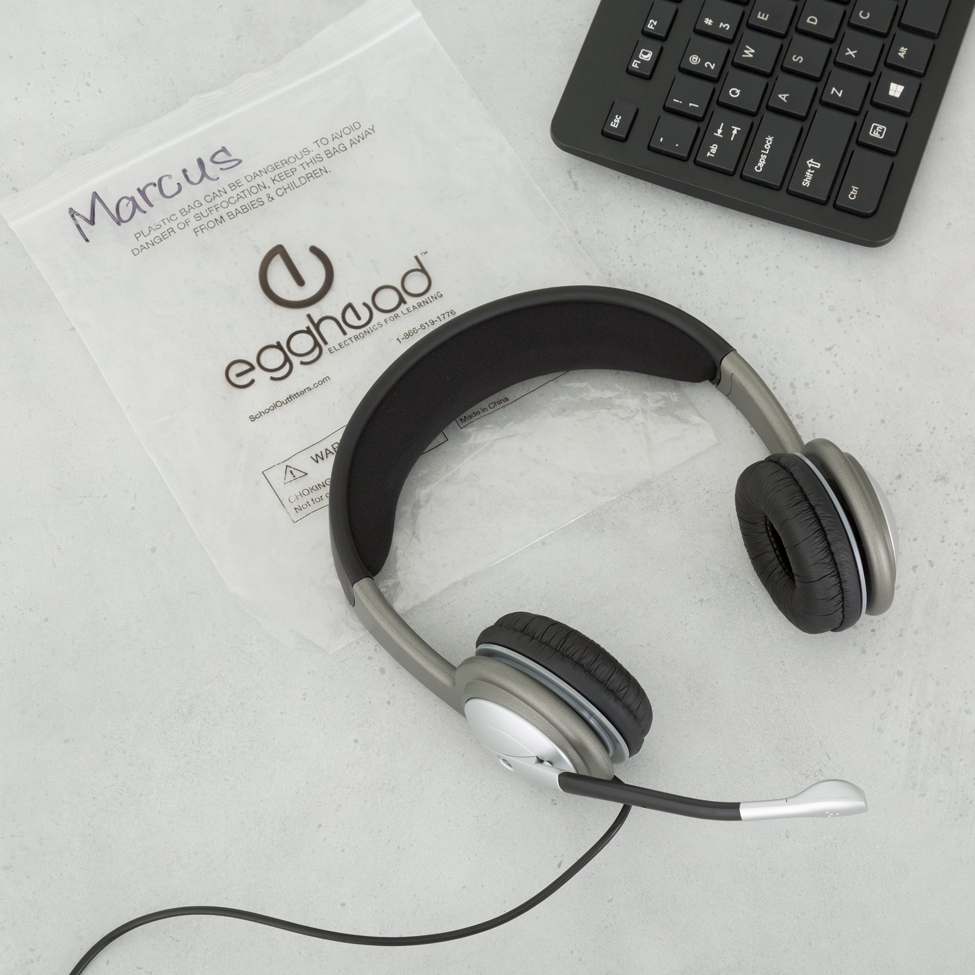 Egghead EGG-IAG-3002TRSS-10-PK-SO Mobile-Ready Multimedia Headset with Boom Microphone - 10 Pack for Business, Call Centers & Remote Work