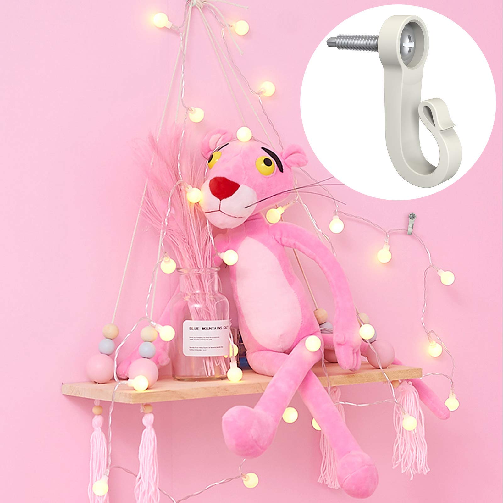 22-Pack Q-Hanger with Screws - Heavy Duty Christmas Light Hooks for Indoor & Outdoor Use - Perfect for Garage, New Year Parties, LED Fairy Lights - Easy Release Wire & Widthwise Screw Design - Holiday & Home Decoration Essentials