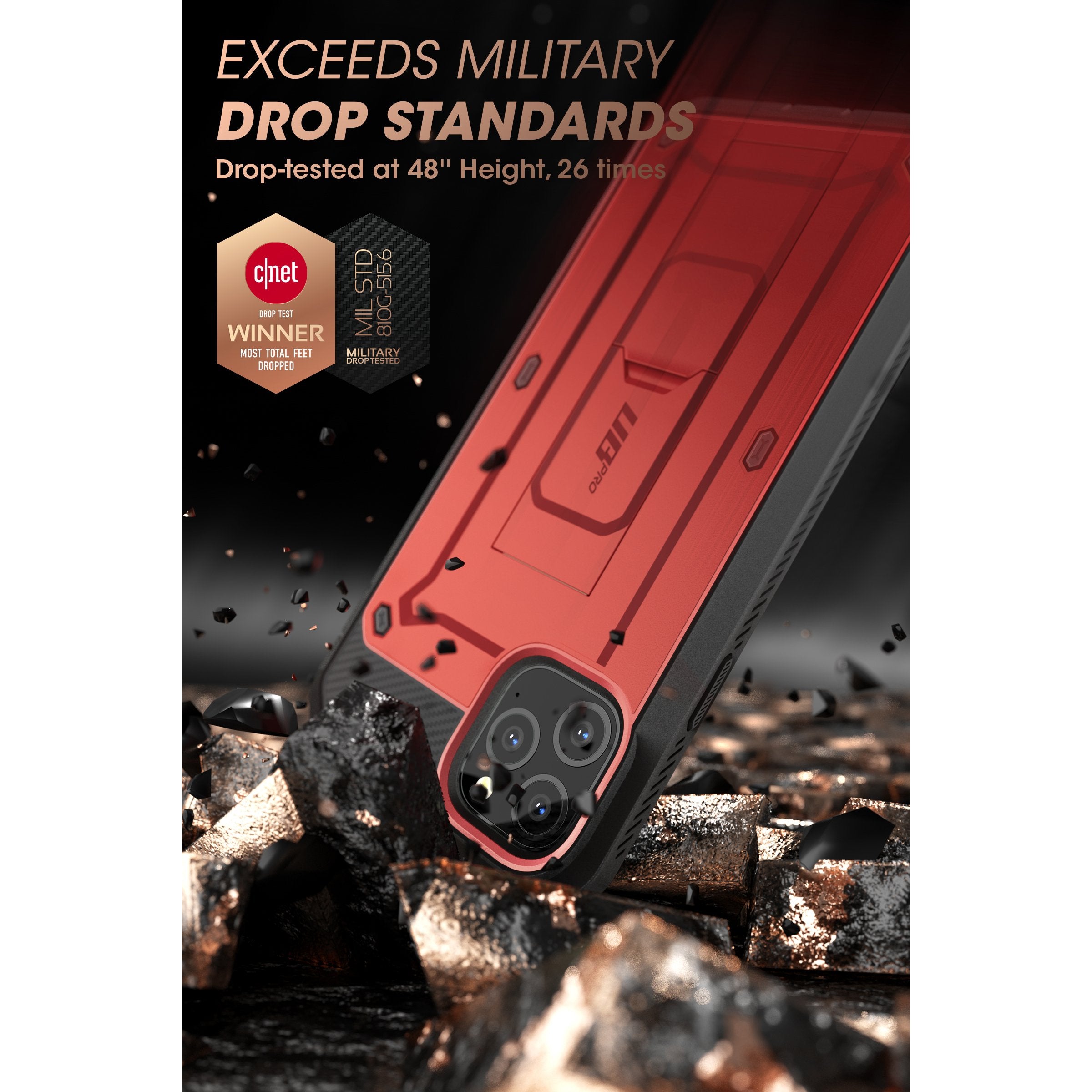 iPhone 11 Pro 5.8 Inch Unicorn Beetle Pro Full Body Rugged Case - Shockproof & Drop Protection, Metallic Red - Perfect for Outdoor Adventures, Construction Work & Extreme Sports