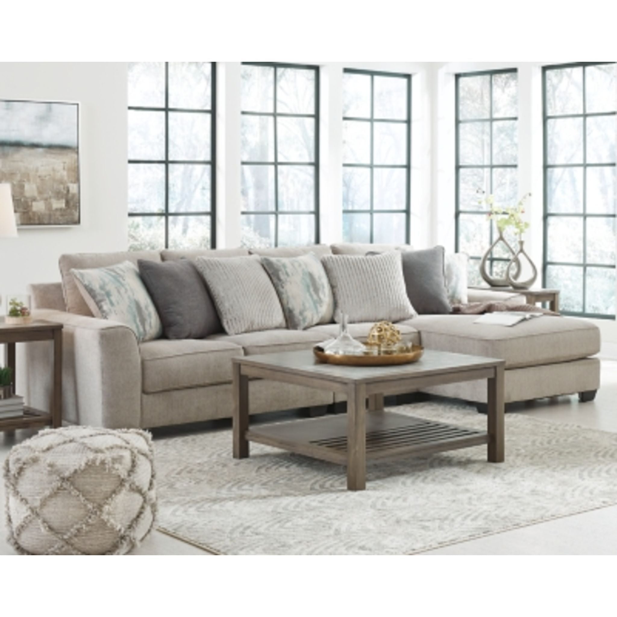 Ardsley 3-Piece Sectional Sofa with Chaise Lounge - Modern L-Shaped Couch for Living Room, Family Room & Apartment - Soft Fabric Upholstery & Comfortable Seating