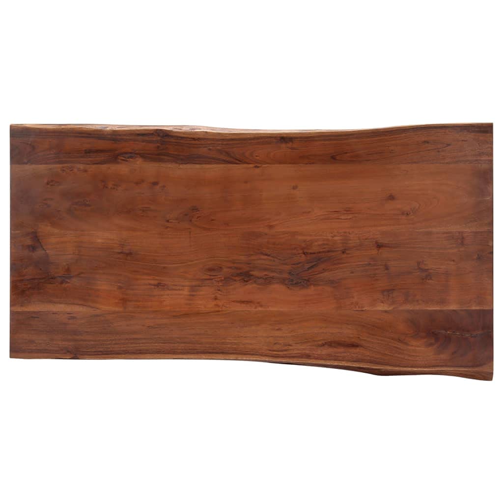 Premium Acacia Wood Coffee Table with Sheesham Finish & Powder-Coated Iron Legs - 45.3