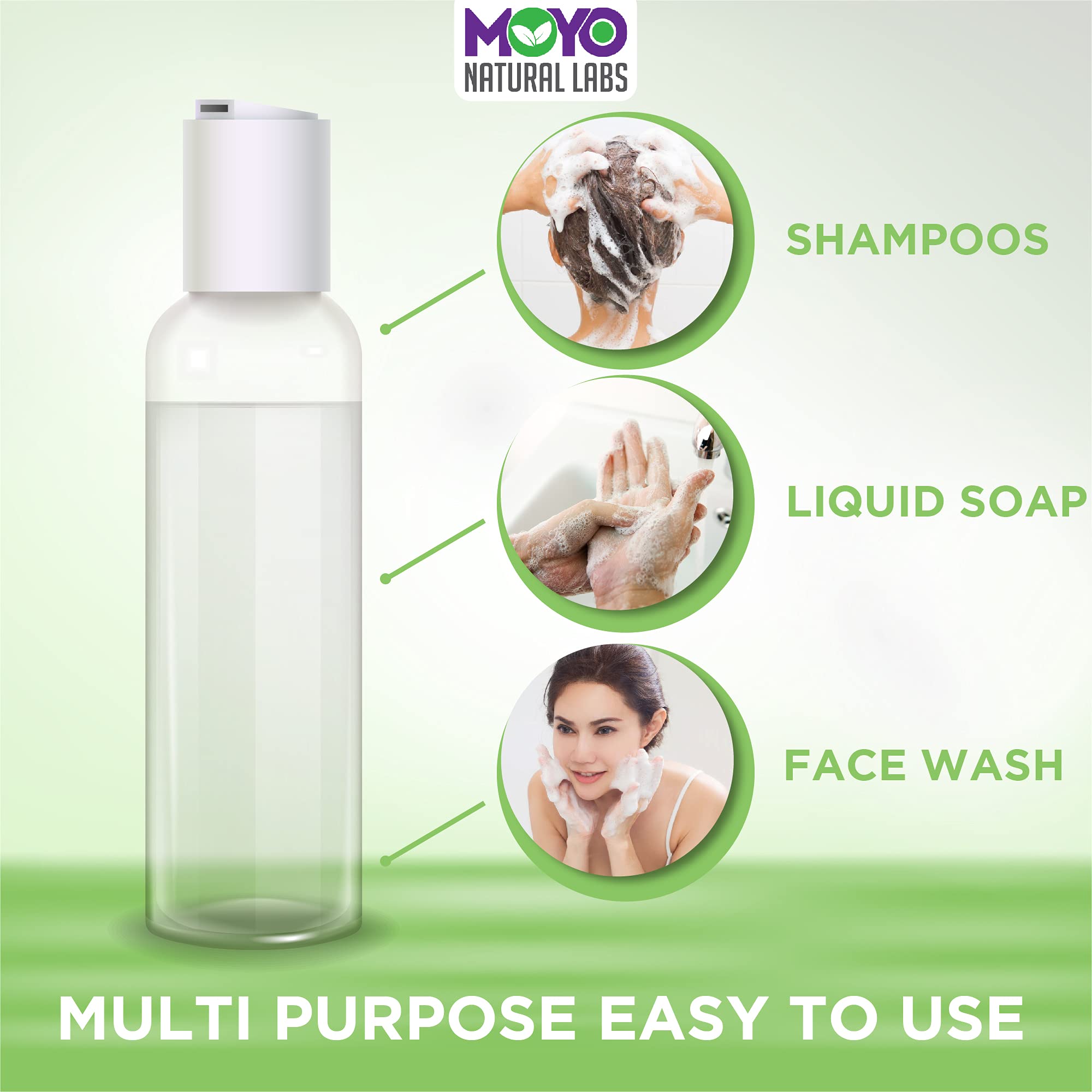 8 oz Travel Bottles for Toiletries - BPA Free HDPE Plastic Squeezable Containers with Leakproof Disc Caps (4 Pack, Translucent White) - Perfect for Shampoo, Lotion & Cosmetic Travel Essentials
